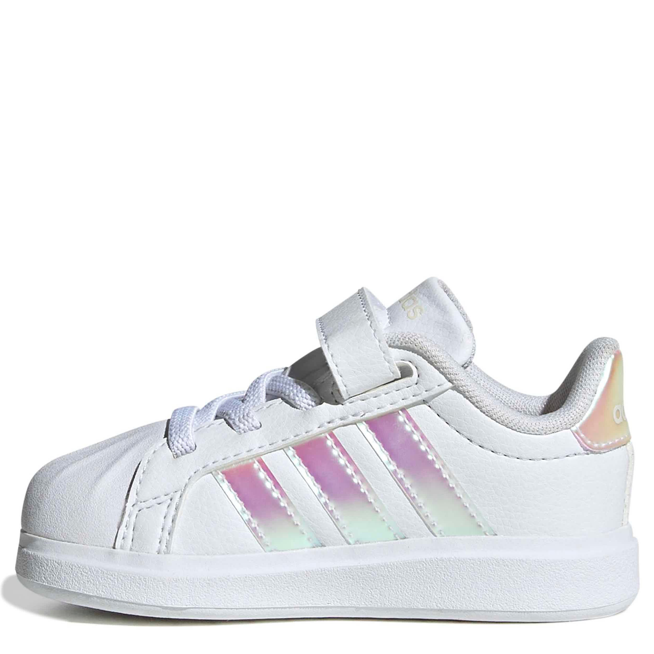 ADIDAS-GIRLS INFANT-TODDLER STREETTALK SNEAKER-WHITE & MED METALLIC
