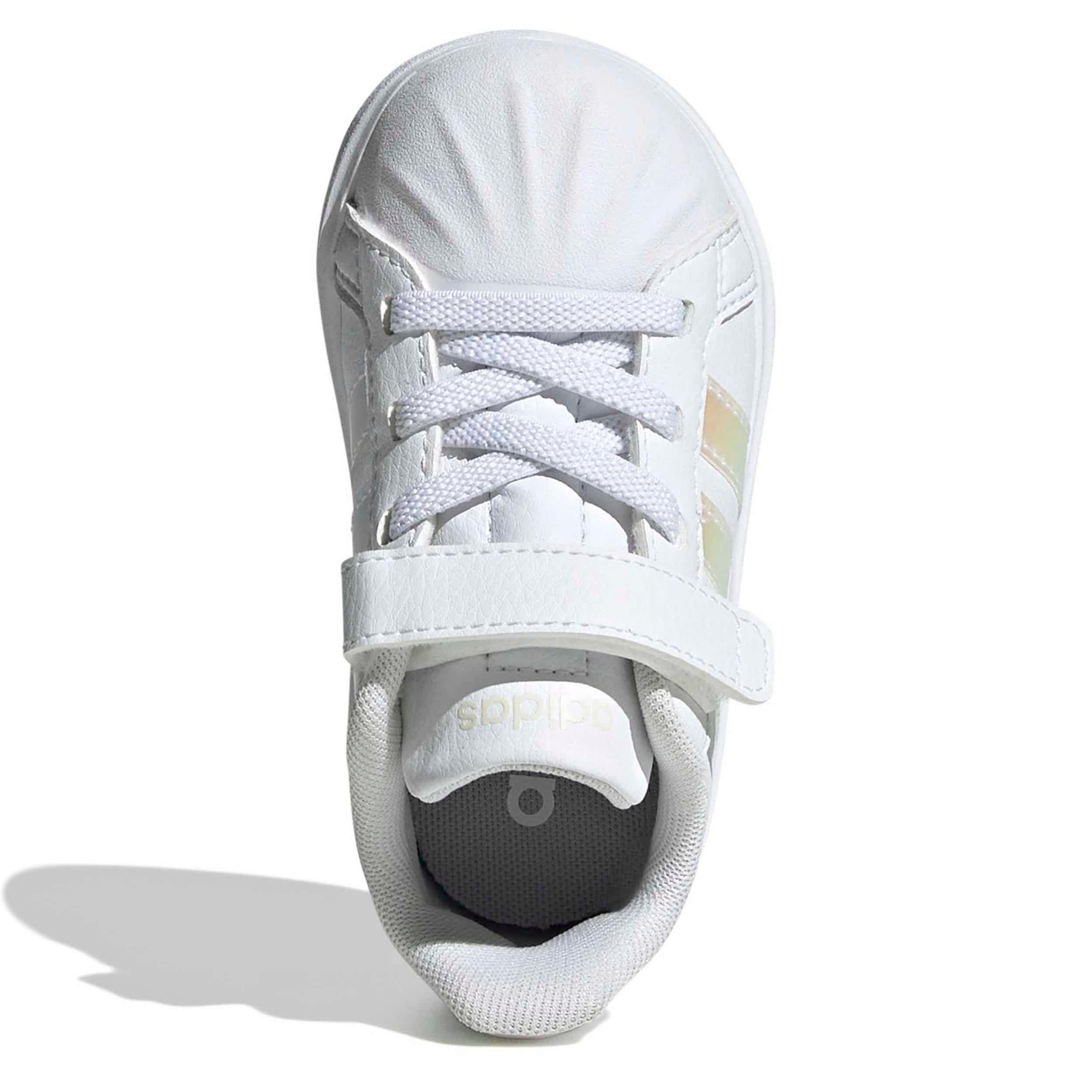 ADIDAS-GIRLS INFANT-TODDLER STREETTALK SNEAKER-WHITE & MED METALLIC