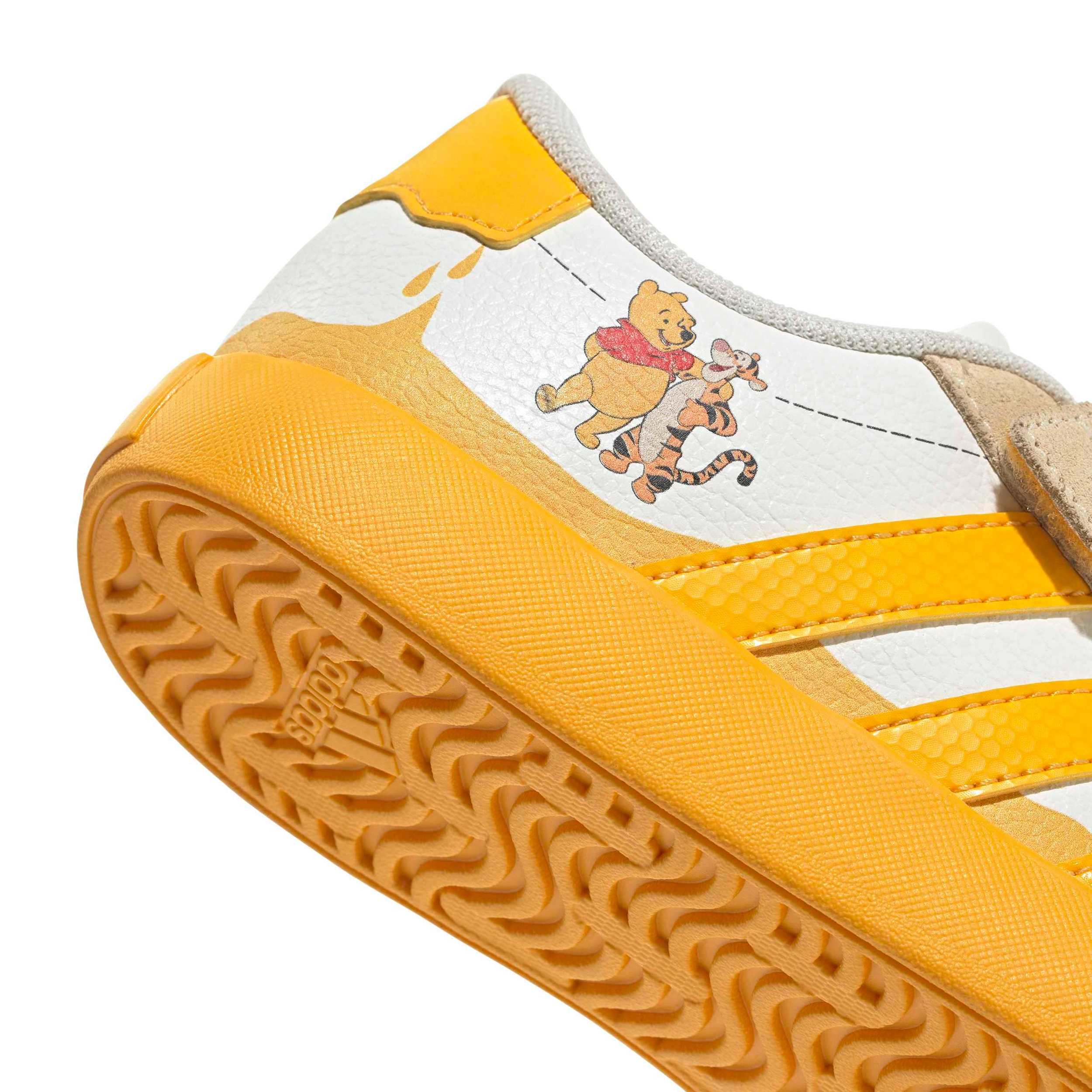 ADIDAS-BOYS LITTLE KID VL COURT 3.0 SNEAKER-OFF WHITE & YELLOW