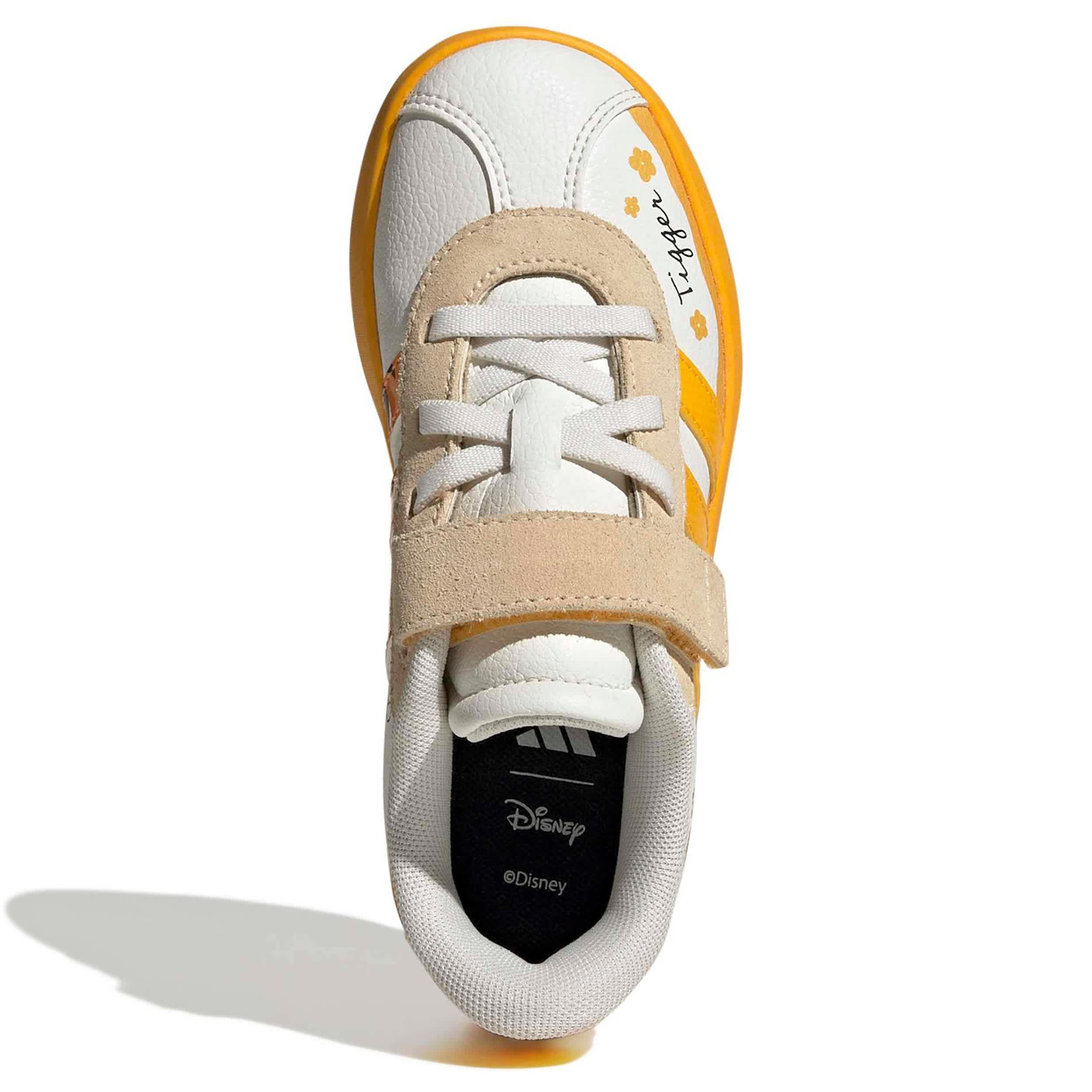 ADIDAS-BOYS LITTLE KID VL COURT 3.0 SNEAKER-OFF WHITE & YELLOW