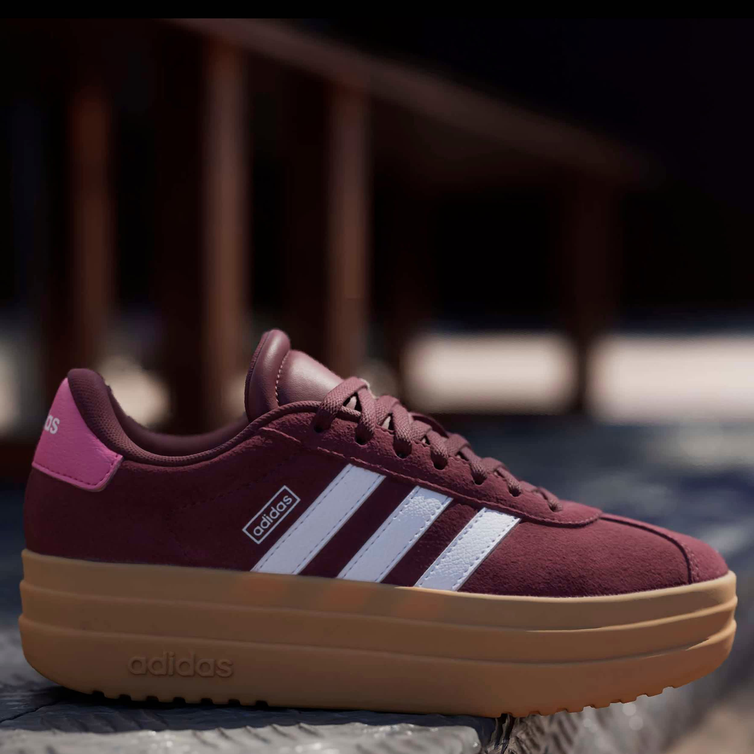 ADIDAS-GIRLS BIG KID VL COURT BOLD SNEAKER-RED & WHITE
