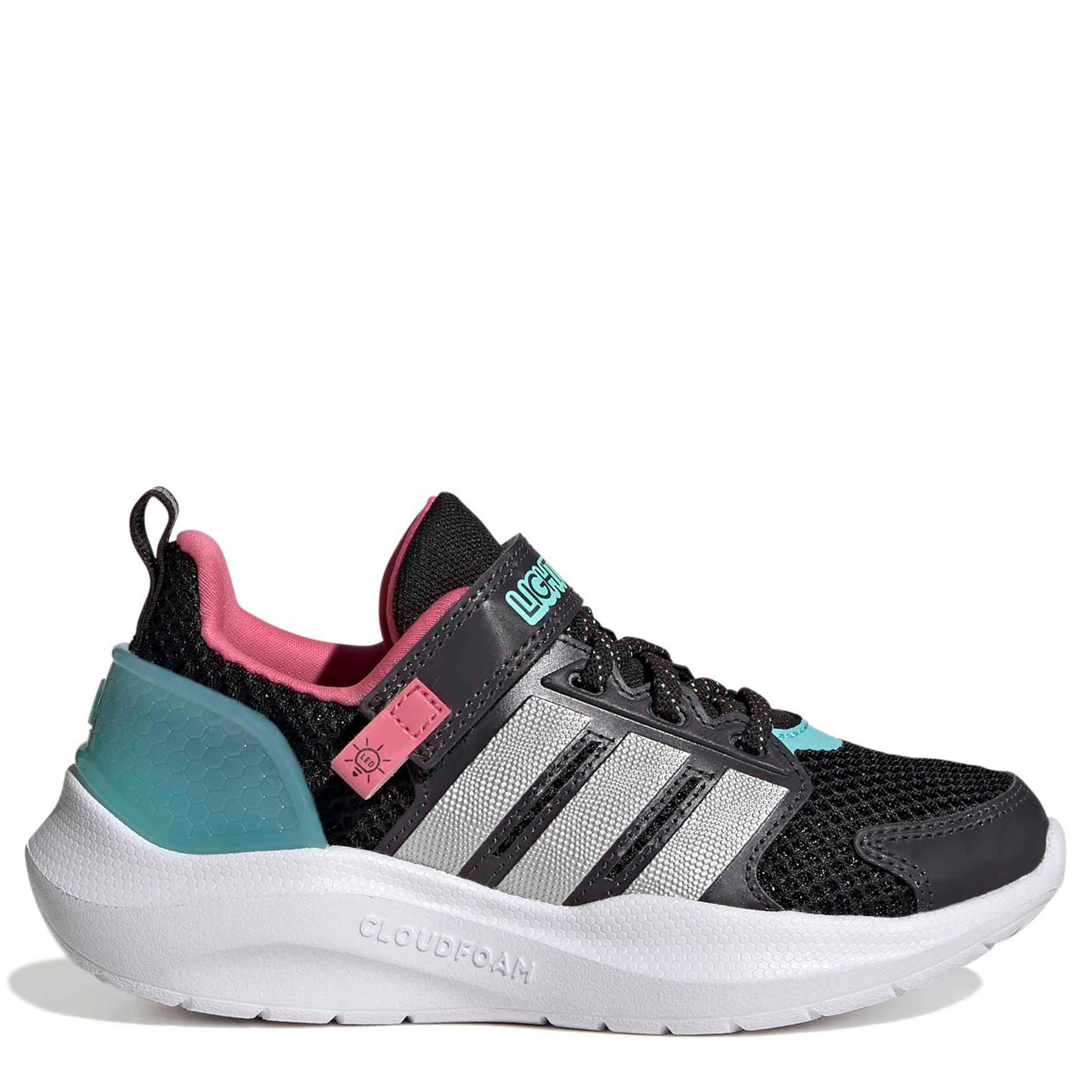 ADIDAS-GIRLS LITTLE KID LIGHTORAMA RUNNER SNEAKER-BLACK & SILVER