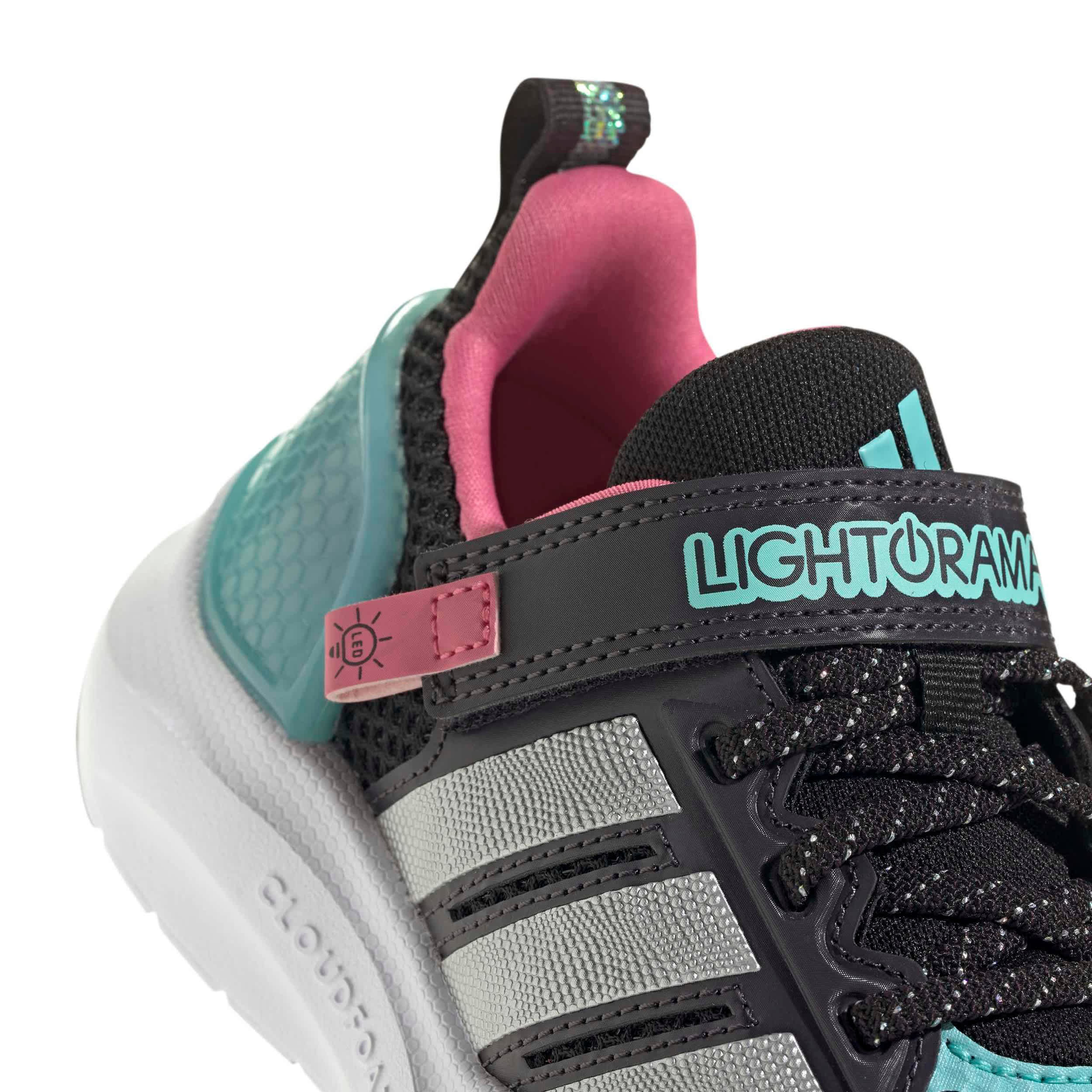 ADIDAS-GIRLS LITTLE KID LIGHTORAMA RUNNER SNEAKER-BLACK & SILVER