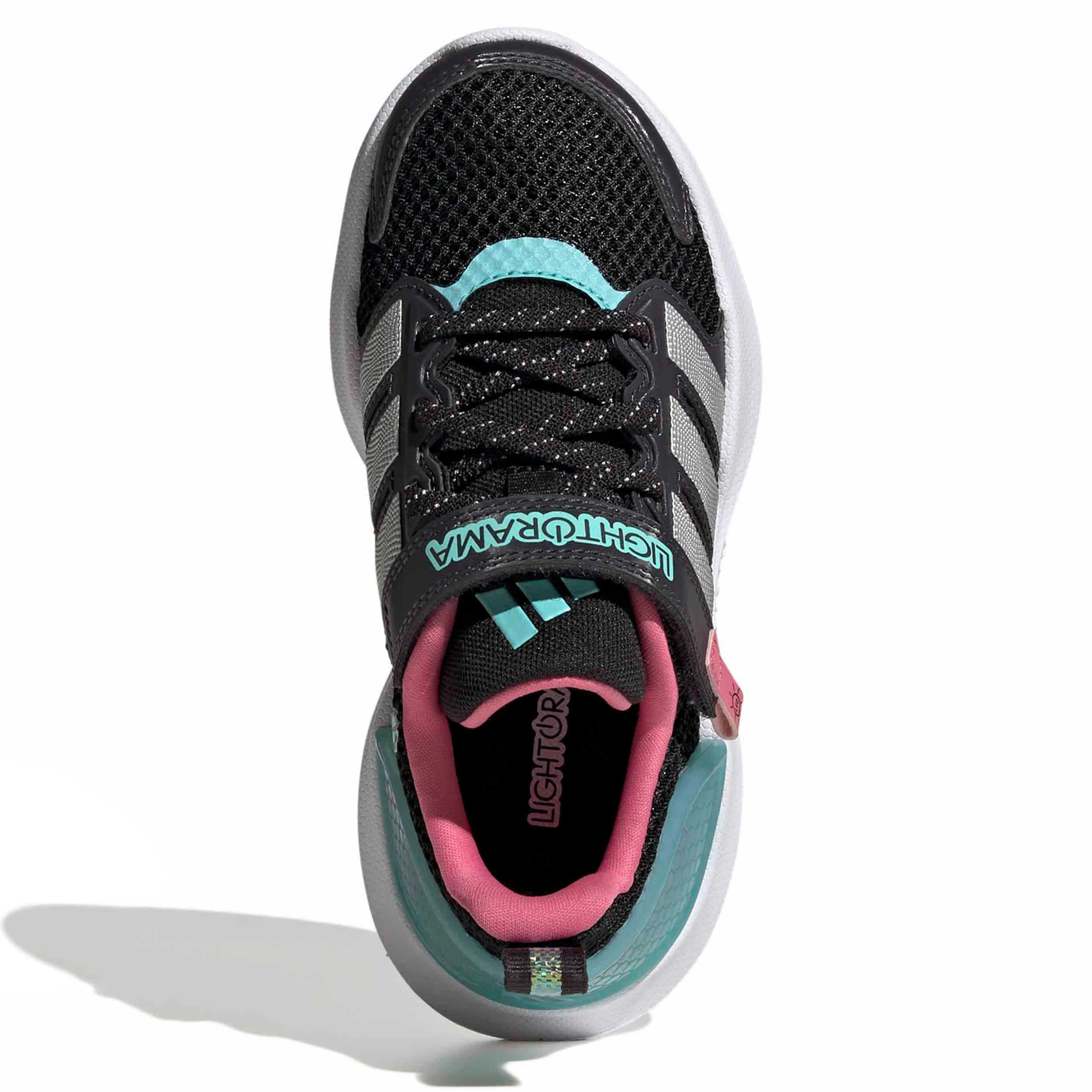 ADIDAS-GIRLS LITTLE KID LIGHTORAMA RUNNER SNEAKER-BLACK & SILVER