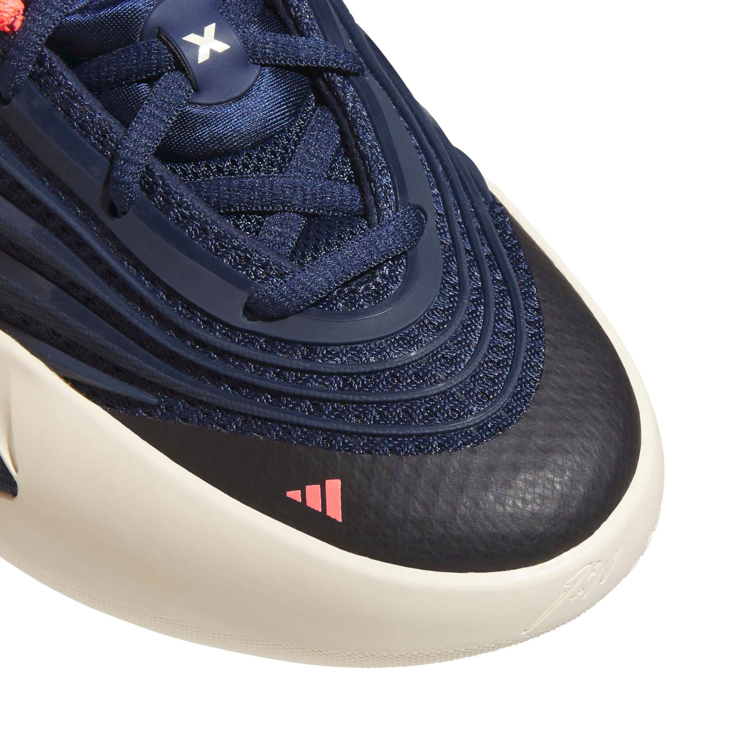 ADIDAS-BOYS BIG KID DAME X BASKETBALL SHOE-DARK BLUE & BEIGE