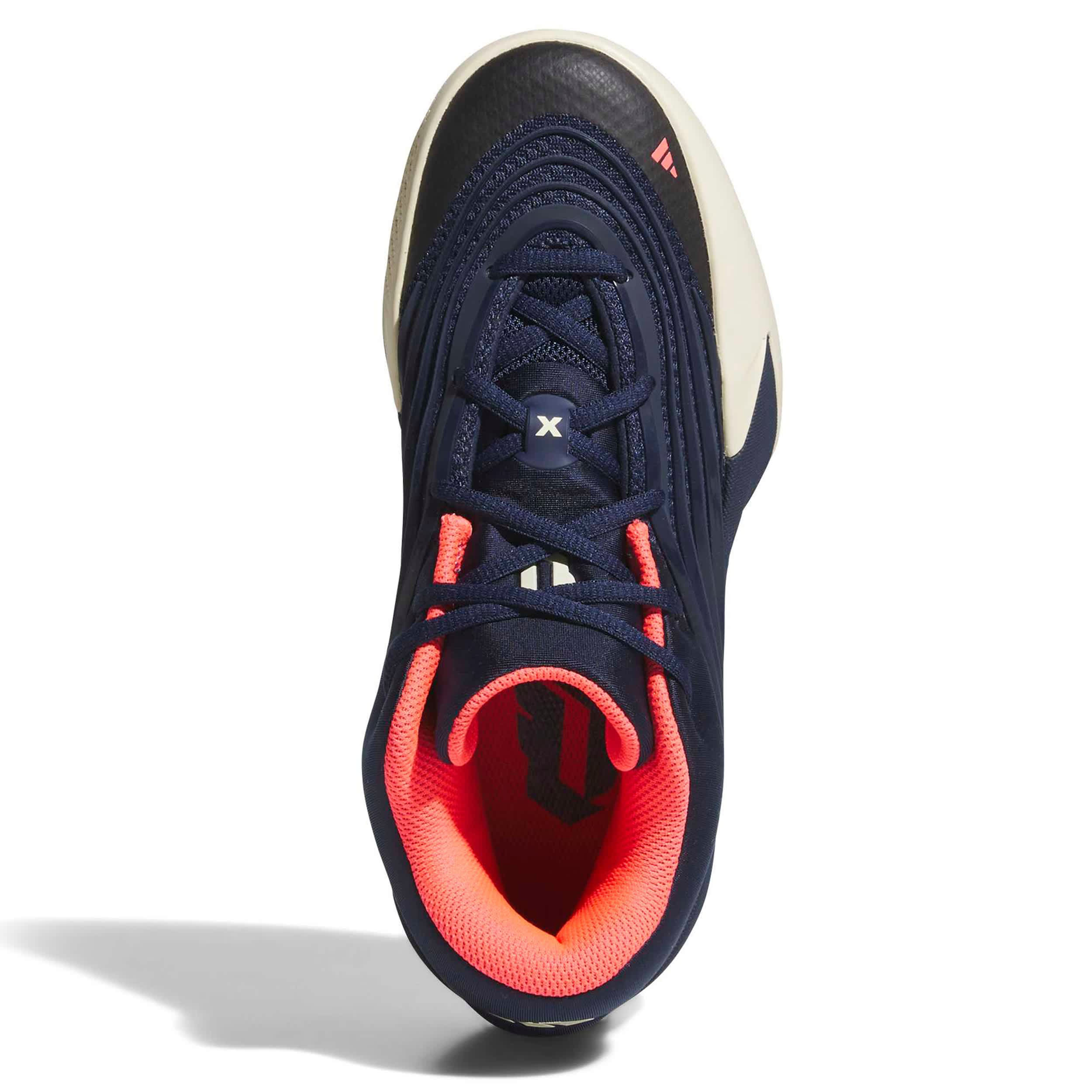 ADIDAS-BOYS BIG KID DAME X BASKETBALL SHOE-DARK BLUE & BEIGE