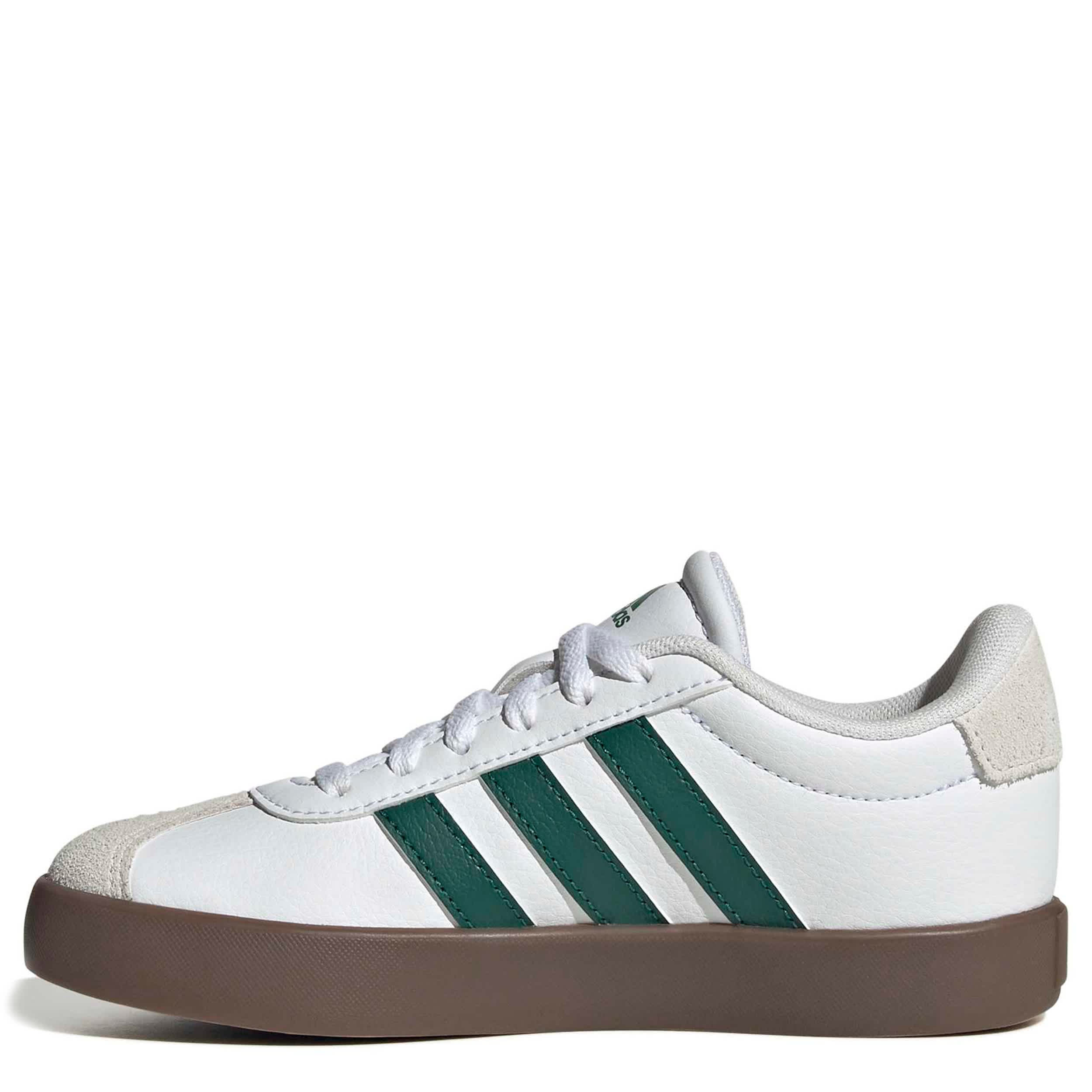 ADIDAS-BOYS LITTLE-BIG KID VL COURT 3.0 SNEAKER-WHITE & GREEN