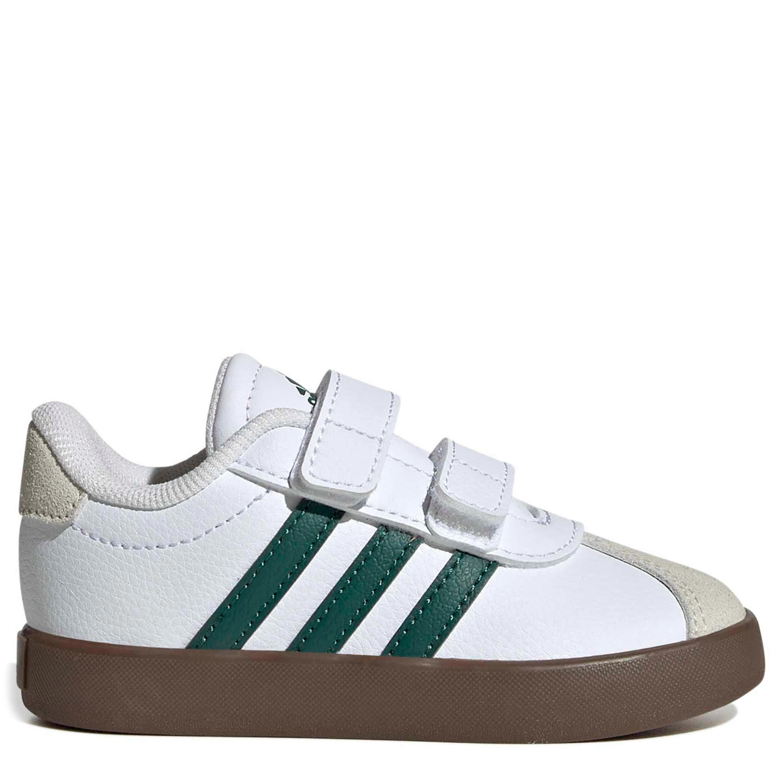 ADIDAS-BOYS TODDLER VL COURT 3.0 SNEAKER-WHITE & GREEN