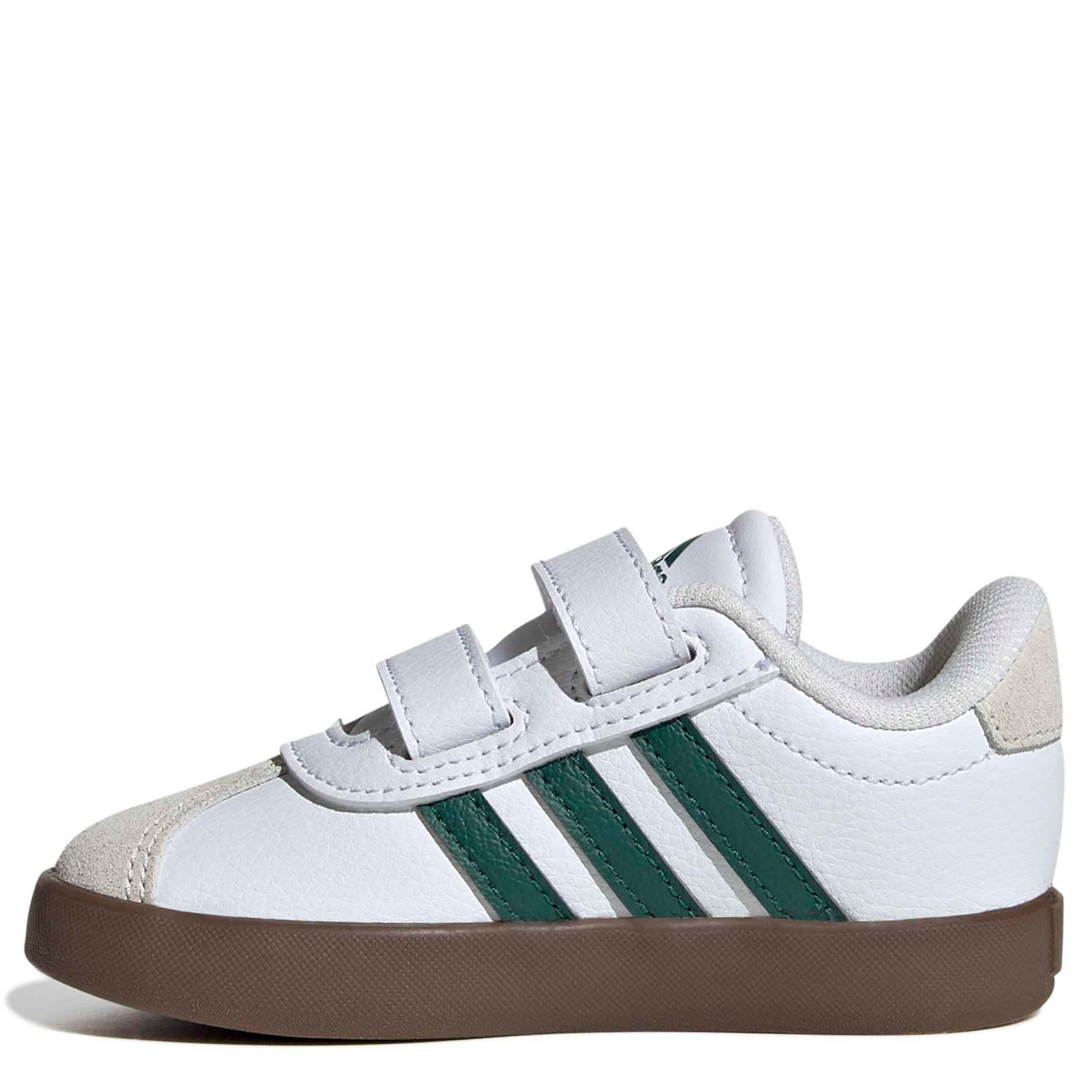 ADIDAS-BOYS TODDLER VL COURT 3.0 SNEAKER-WHITE & GREEN