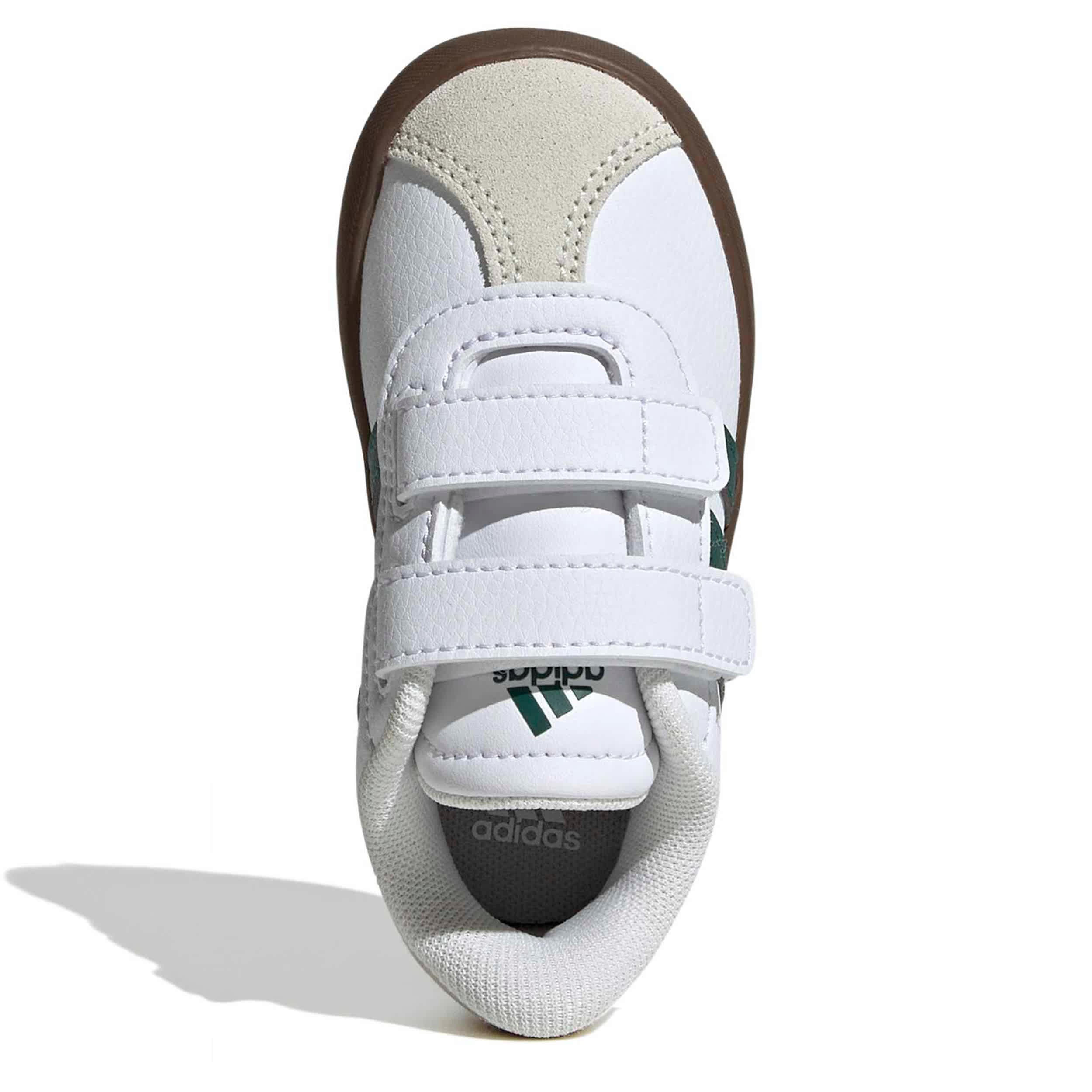 ADIDAS-BOYS TODDLER VL COURT 3.0 SNEAKER-WHITE & GREEN