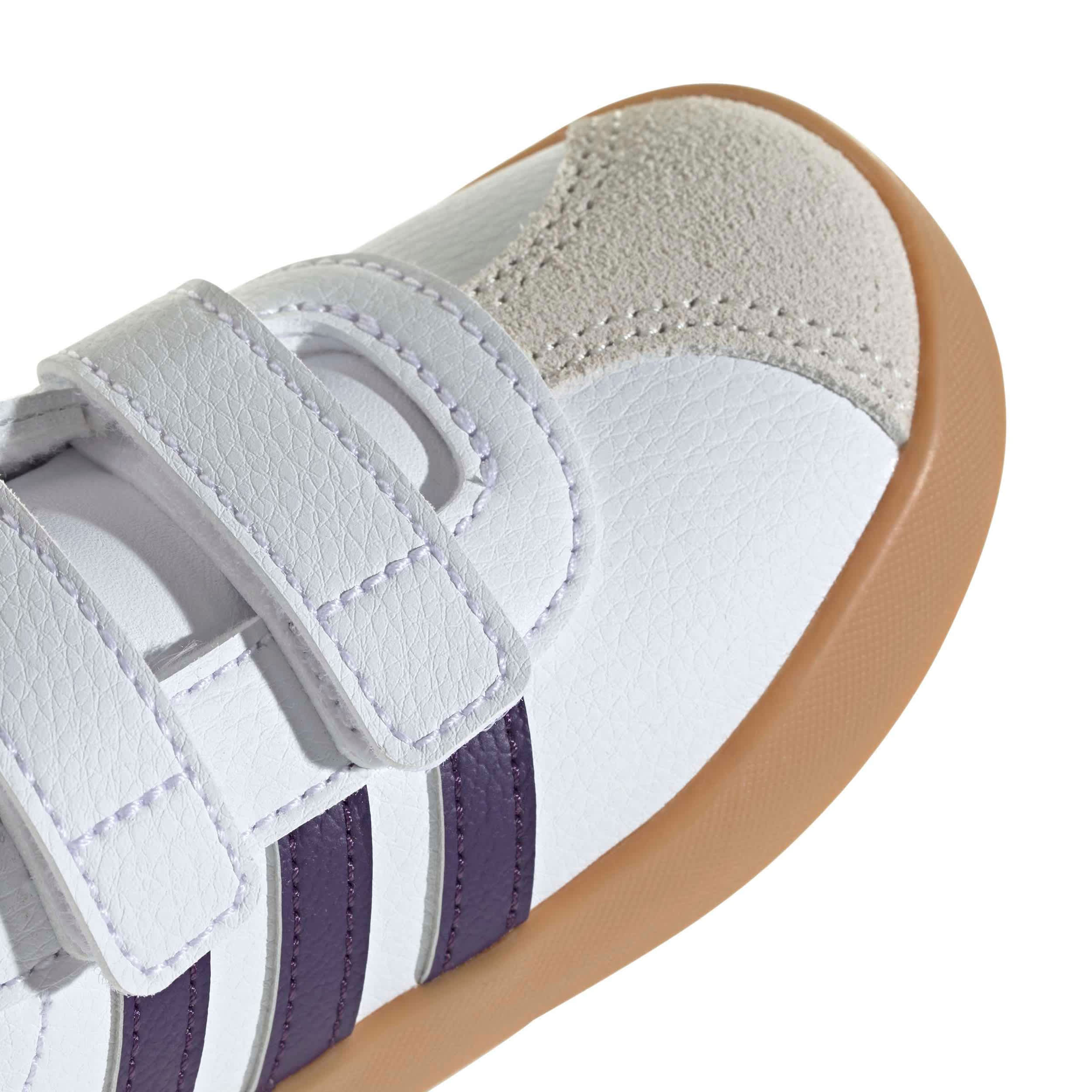 ADIDAS-GIRLS TODDLER VL COURT 3.0 SNEAKER-WHITE & PURPLE