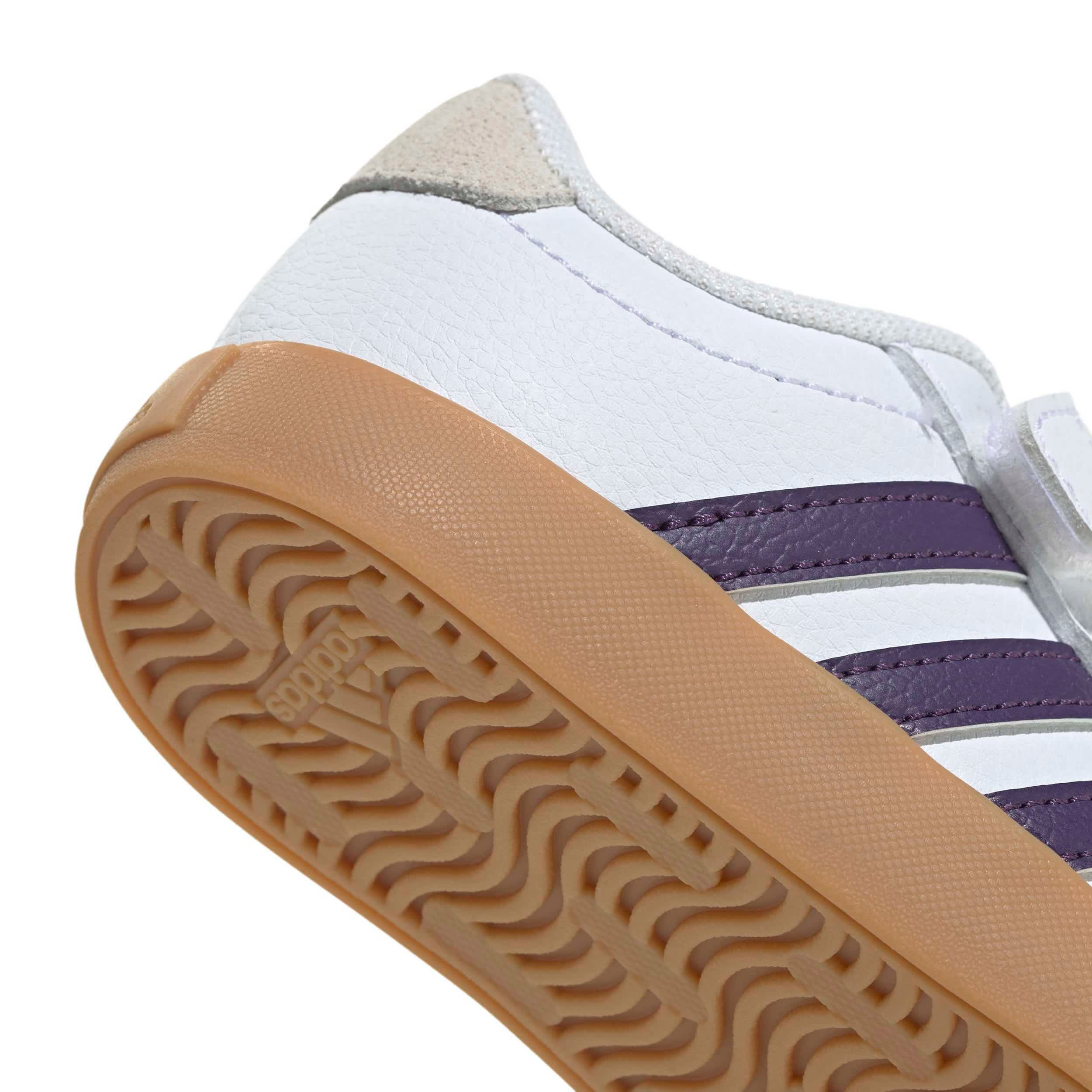 ADIDAS-GIRLS TODDLER VL COURT 3.0 SNEAKER-WHITE & PURPLE