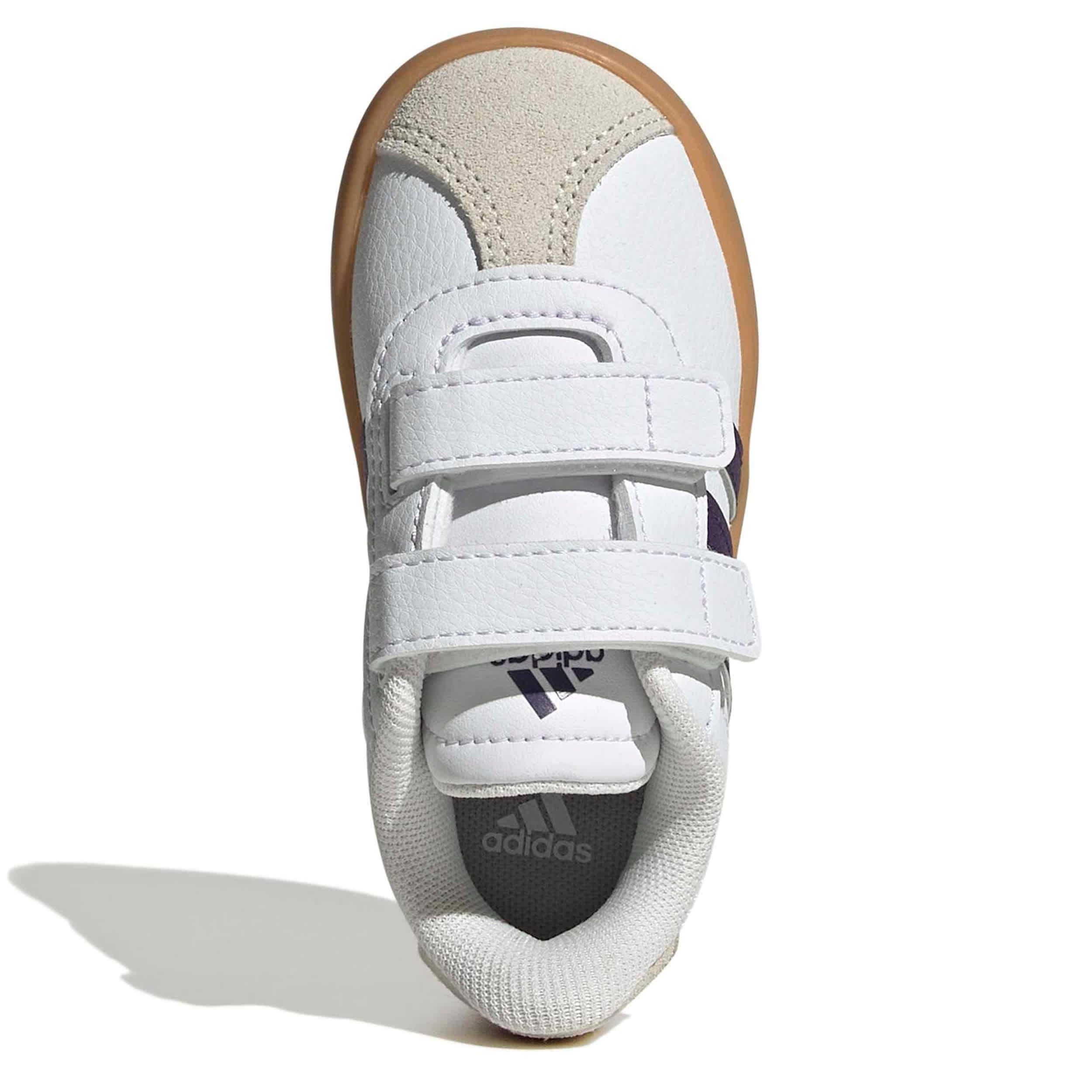 ADIDAS-GIRLS TODDLER VL COURT 3.0 SNEAKER-WHITE & PURPLE