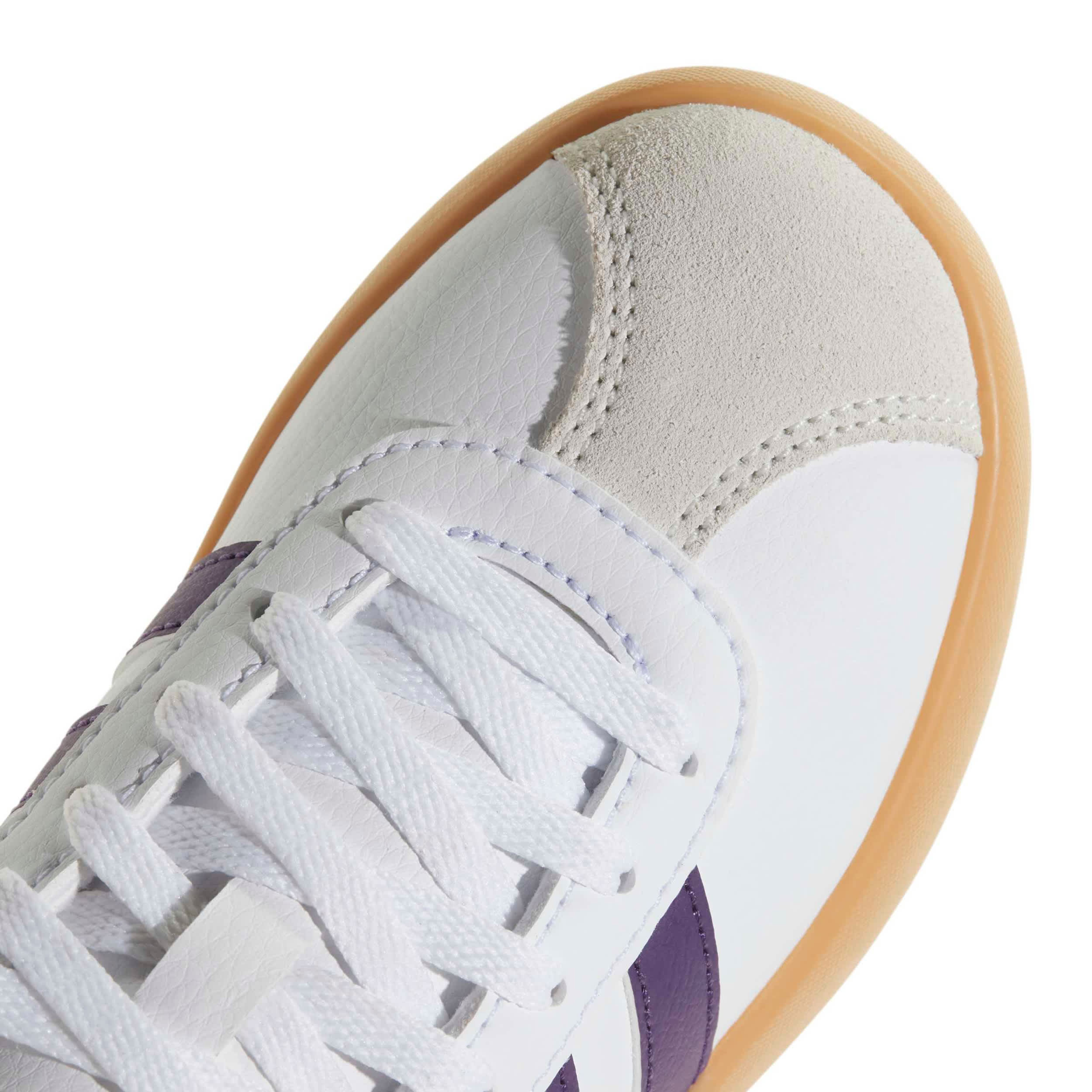 ADIDAS-GIRLS LITTLE-BIG KID VL COURT 3.0 SNEAKER-WHITE & PURPLE