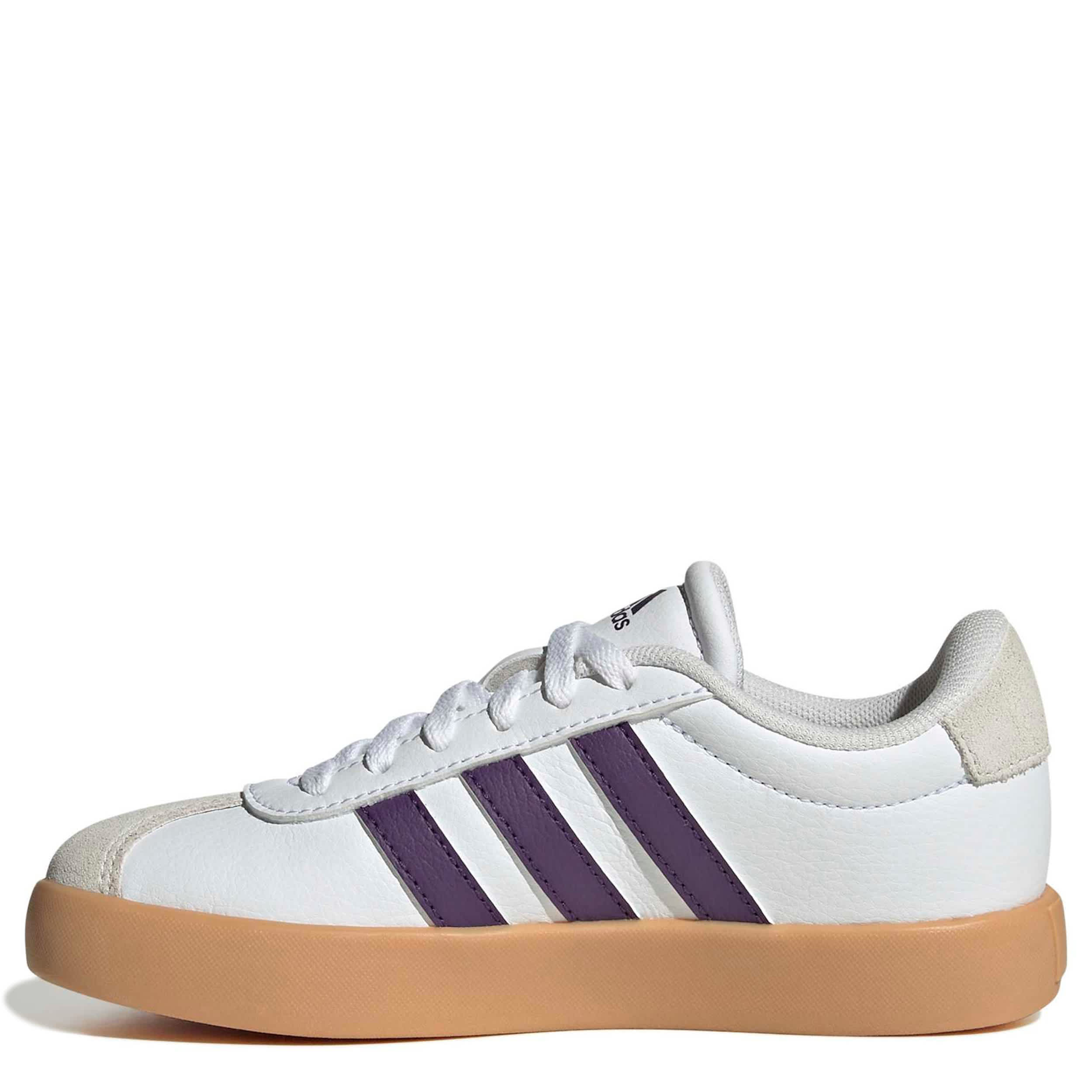 ADIDAS-GIRLS LITTLE-BIG KID VL COURT 3.0 SNEAKER-WHITE & PURPLE