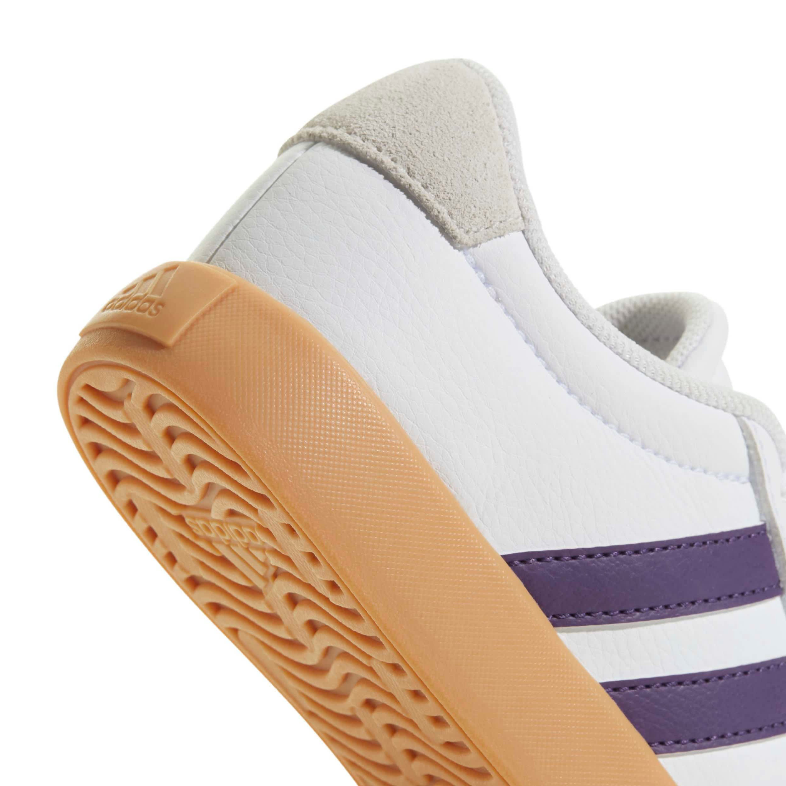 ADIDAS-GIRLS LITTLE-BIG KID VL COURT 3.0 SNEAKER-WHITE & PURPLE