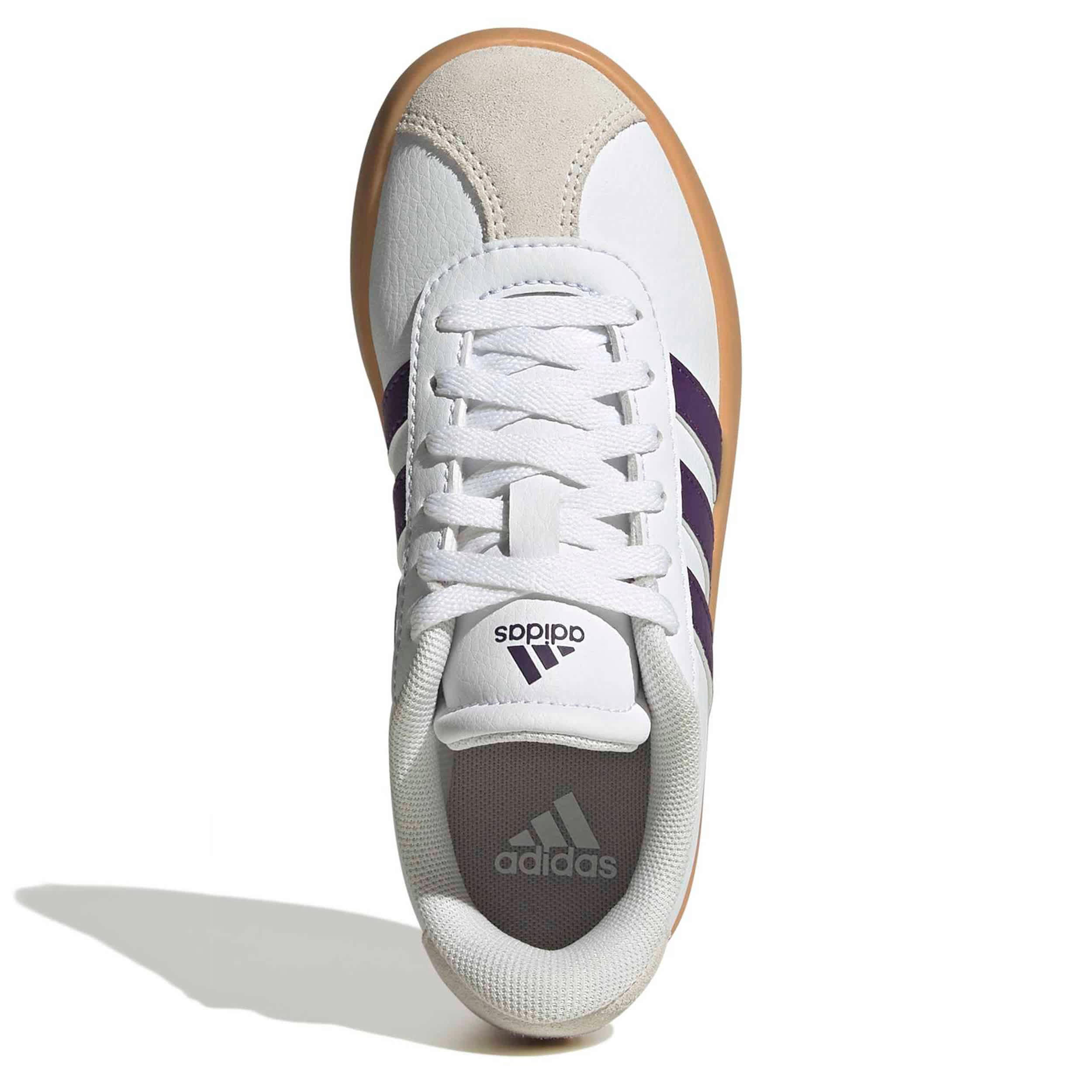ADIDAS-GIRLS LITTLE-BIG KID VL COURT 3.0 SNEAKER-WHITE & PURPLE
