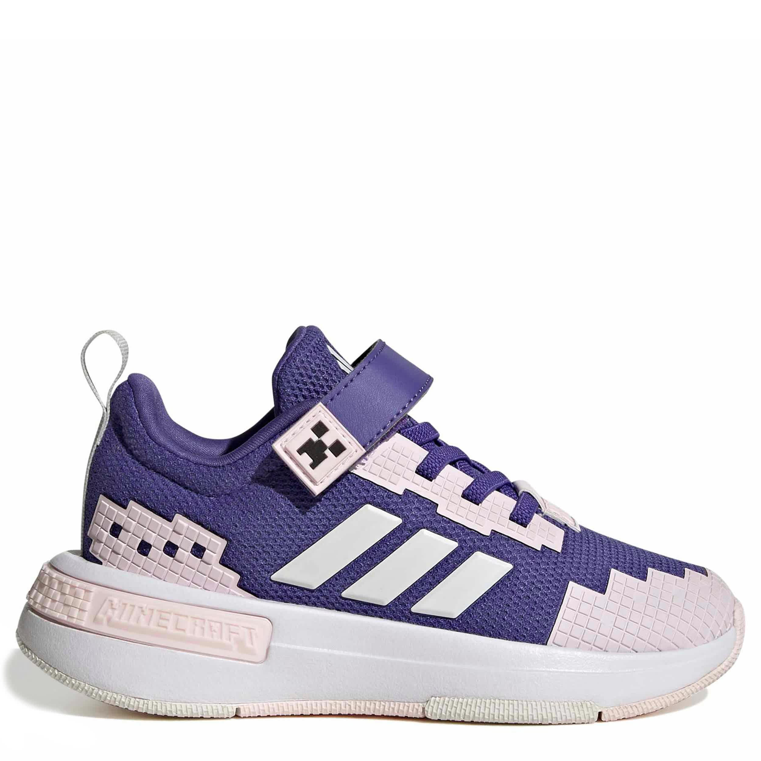 ADIDAS-GIRLS LITTLE KID MINECRAFT PRO SNEAKER-PURPLE & WHITE