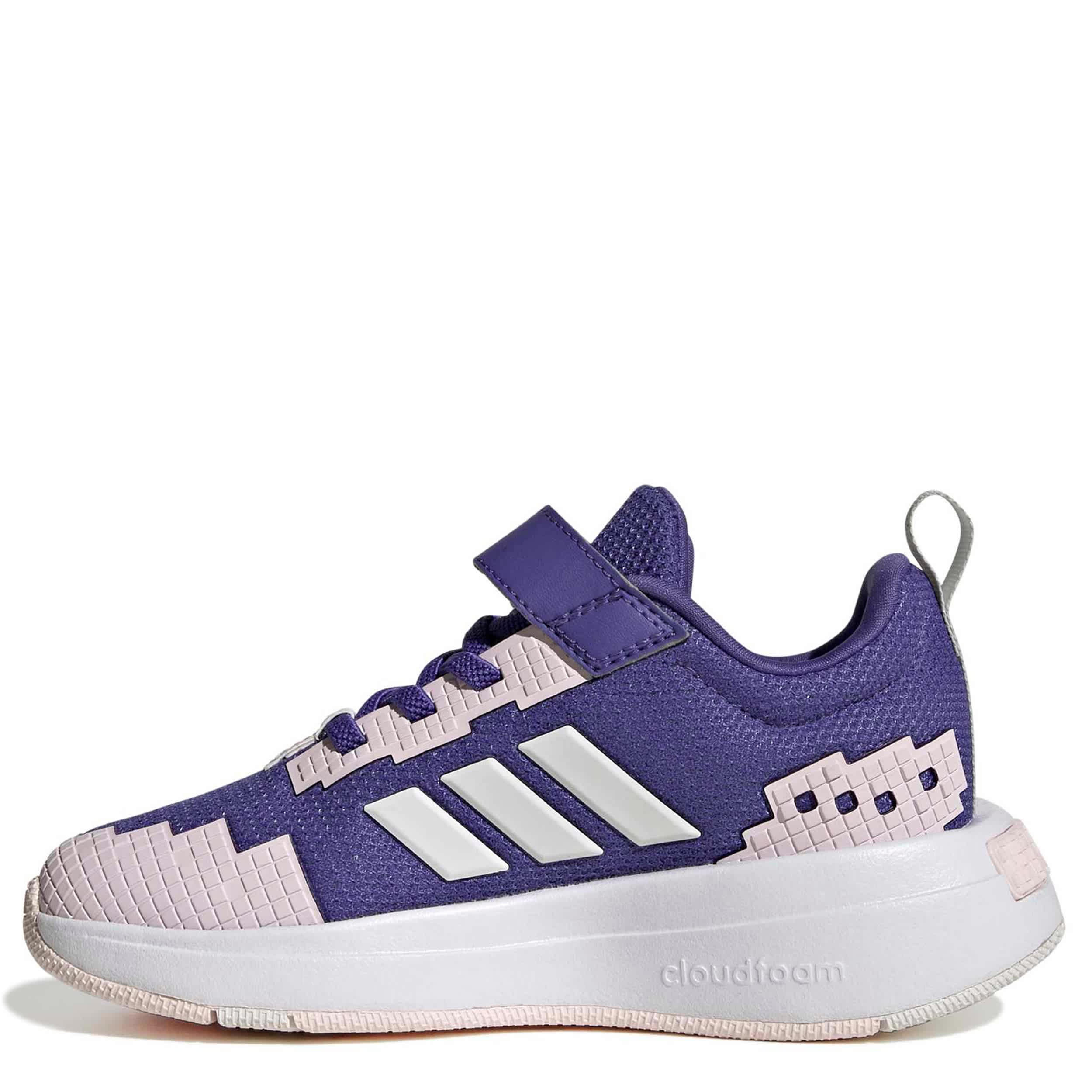 ADIDAS-GIRLS LITTLE KID MINECRAFT PRO SNEAKER-PURPLE & WHITE