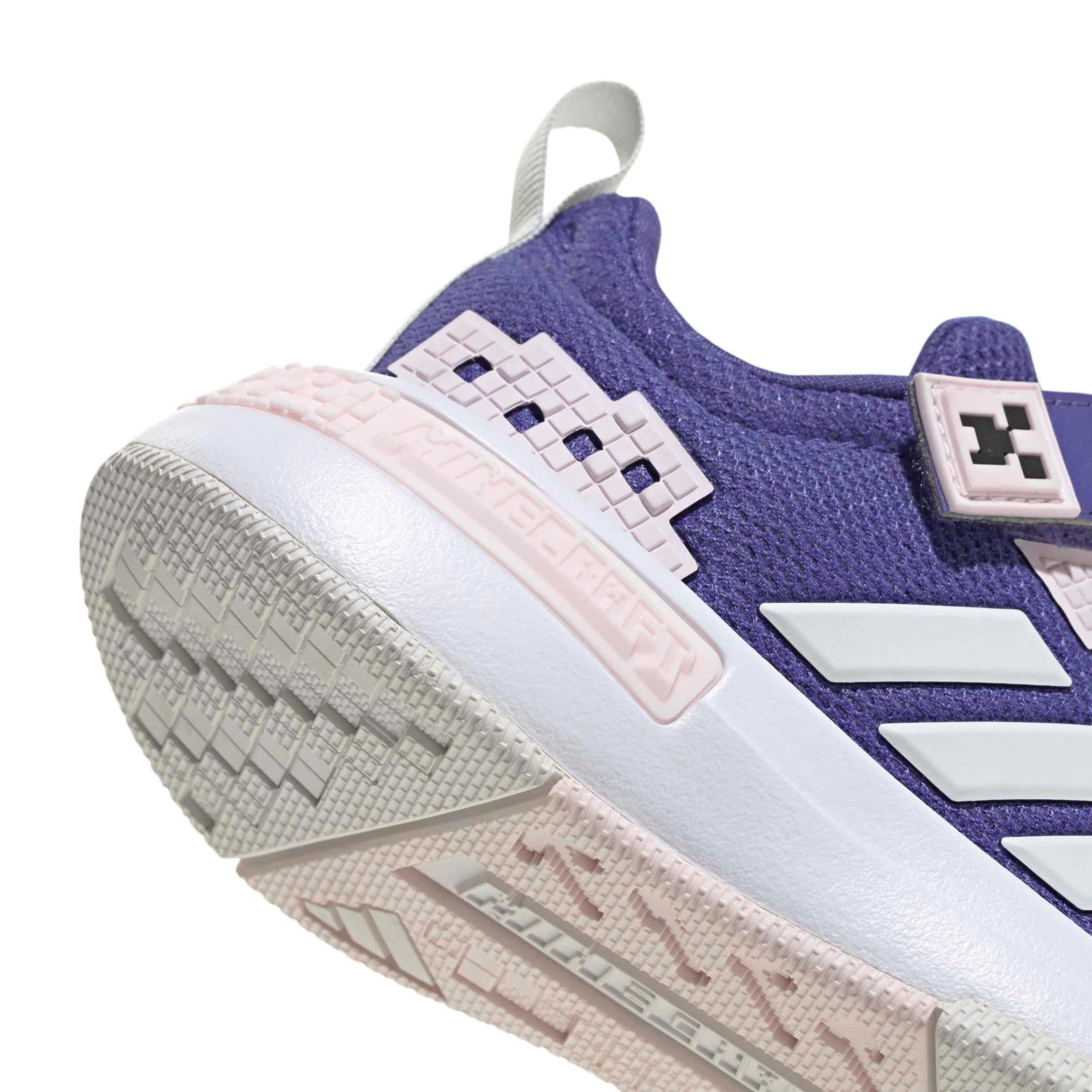 ADIDAS-GIRLS LITTLE KID MINECRAFT PRO SNEAKER-PURPLE & WHITE