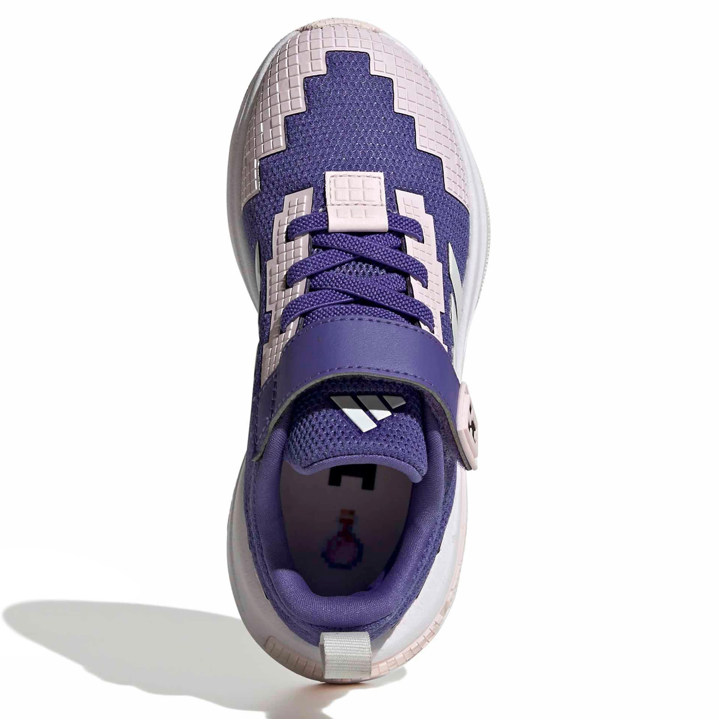 ADIDAS-GIRLS LITTLE KID MINECRAFT PRO SNEAKER-PURPLE & WHITE
