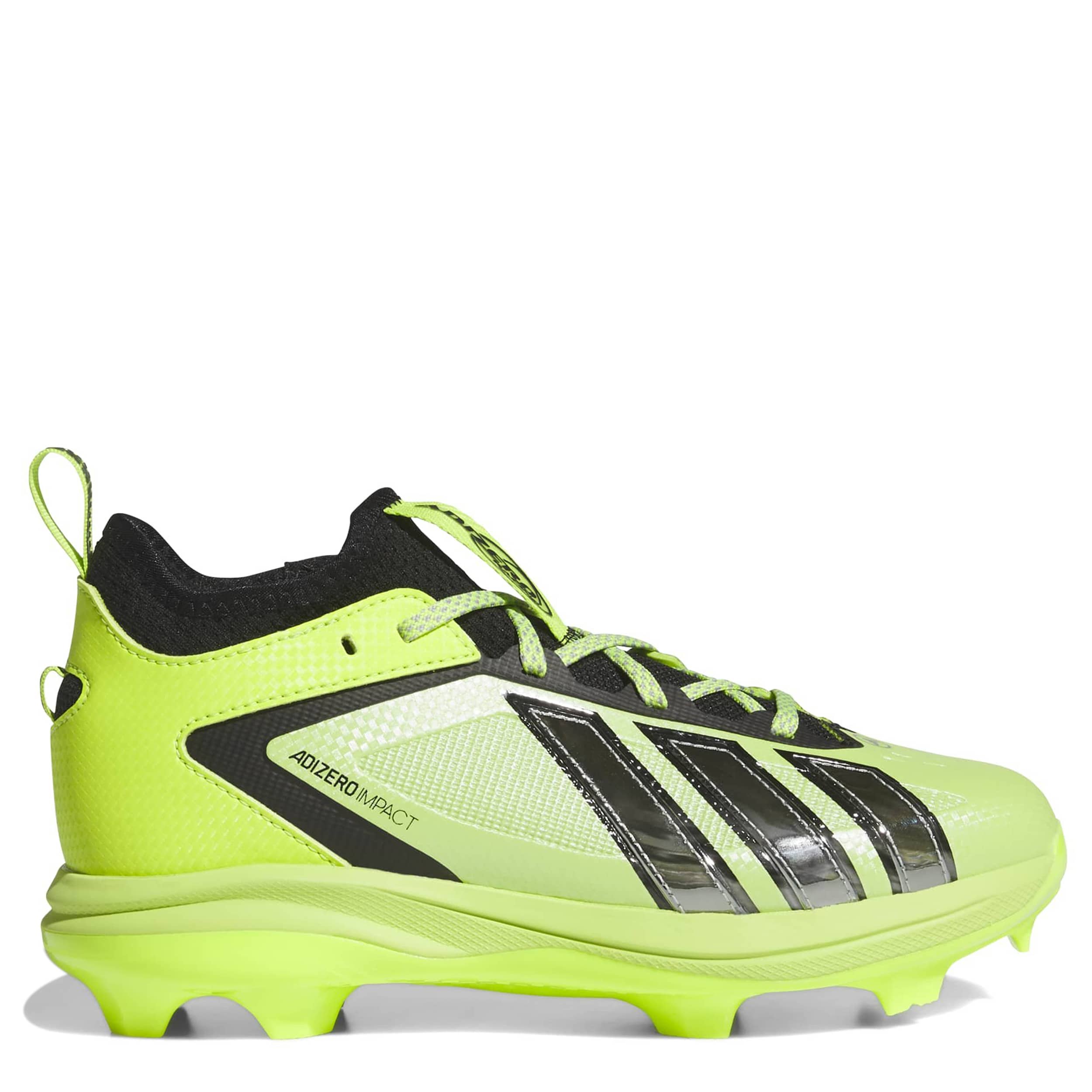 ADIDAS-BOYS LITTLE-BIG KID ADIZERO IMPACT BASEBALL CLEAT-LIME & SILVER