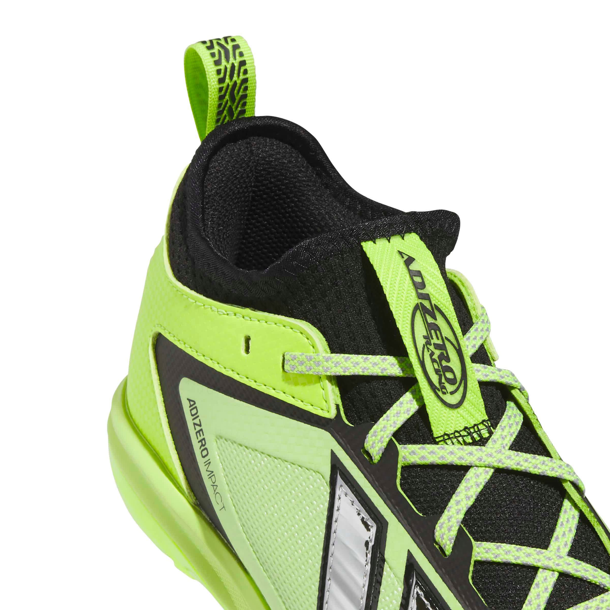 ADIDAS-BOYS LITTLE-BIG KID ADIZERO IMPACT BASEBALL CLEAT-LIME & SILVER