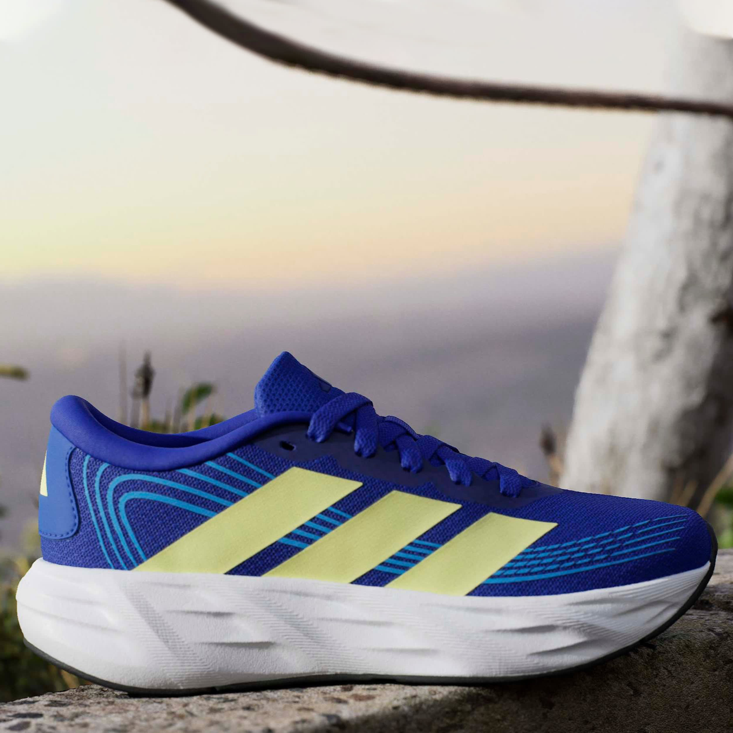 ADIDAS-BOYS BIG KID GALAXY 8 RUNNING SHOE-BLUE & YELLOW
