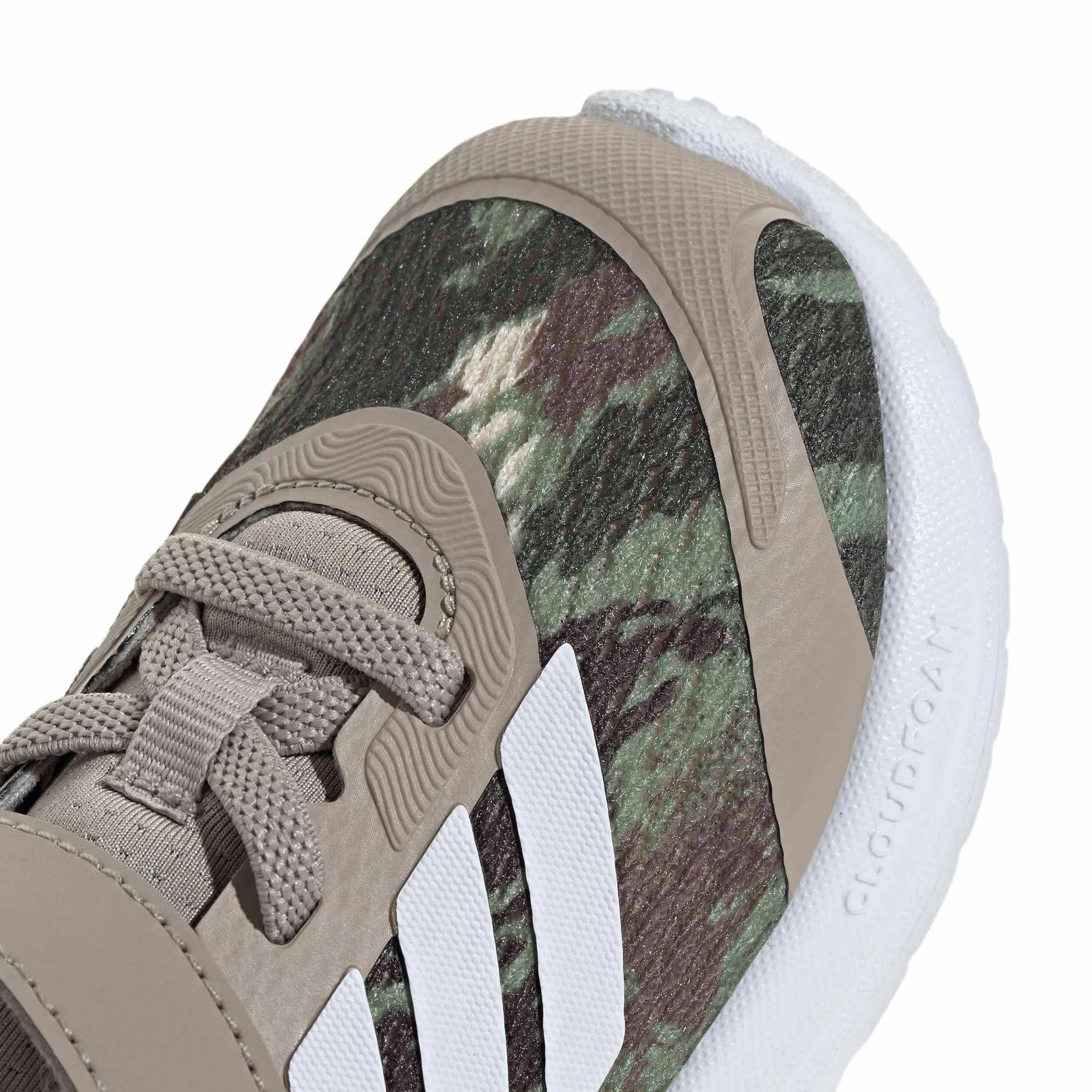 ADIDAS-BOYS TODDLER RUNFALCON 6 SNEAKER-BROWN & WHITE