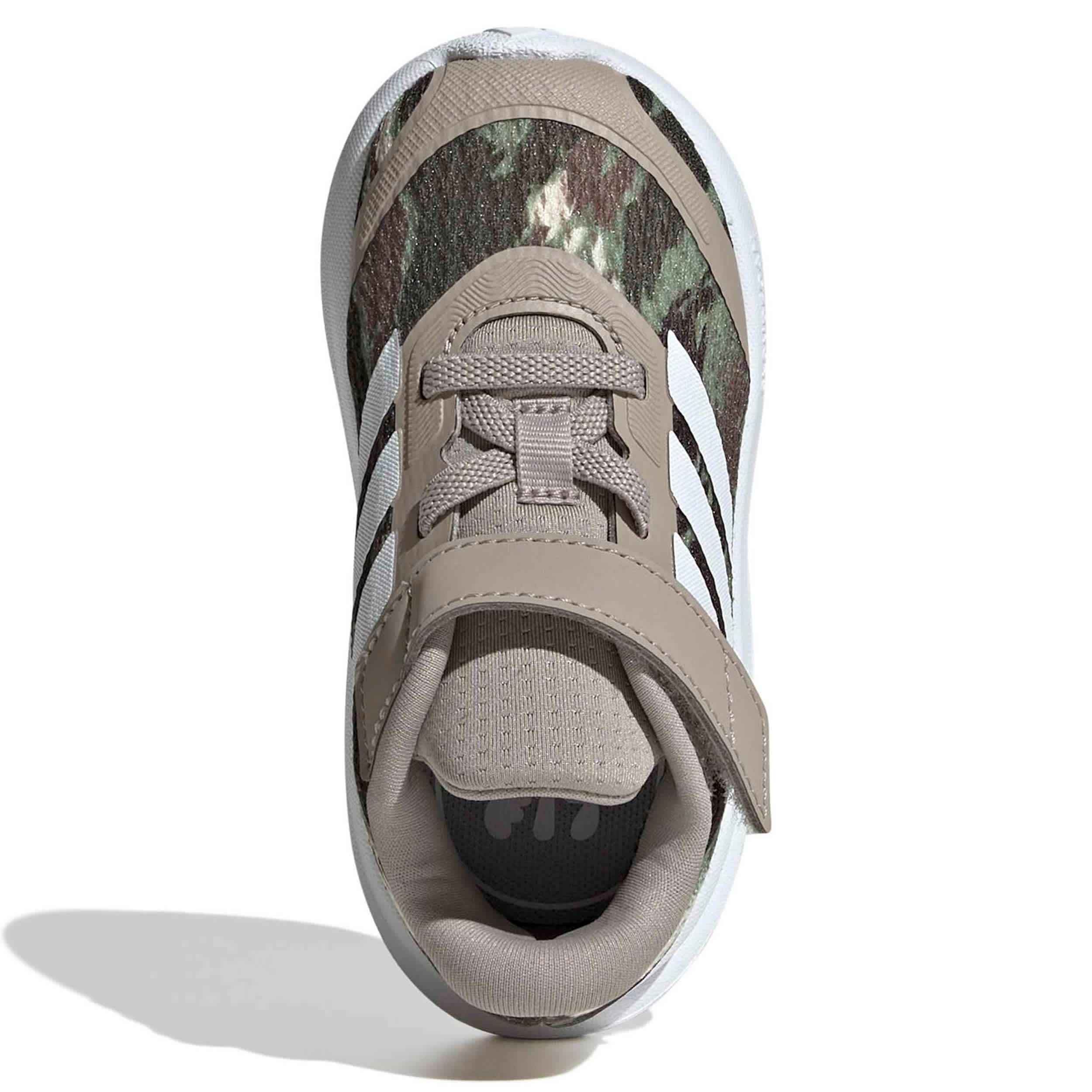 ADIDAS-BOYS TODDLER RUNFALCON 6 SNEAKER-BROWN & WHITE