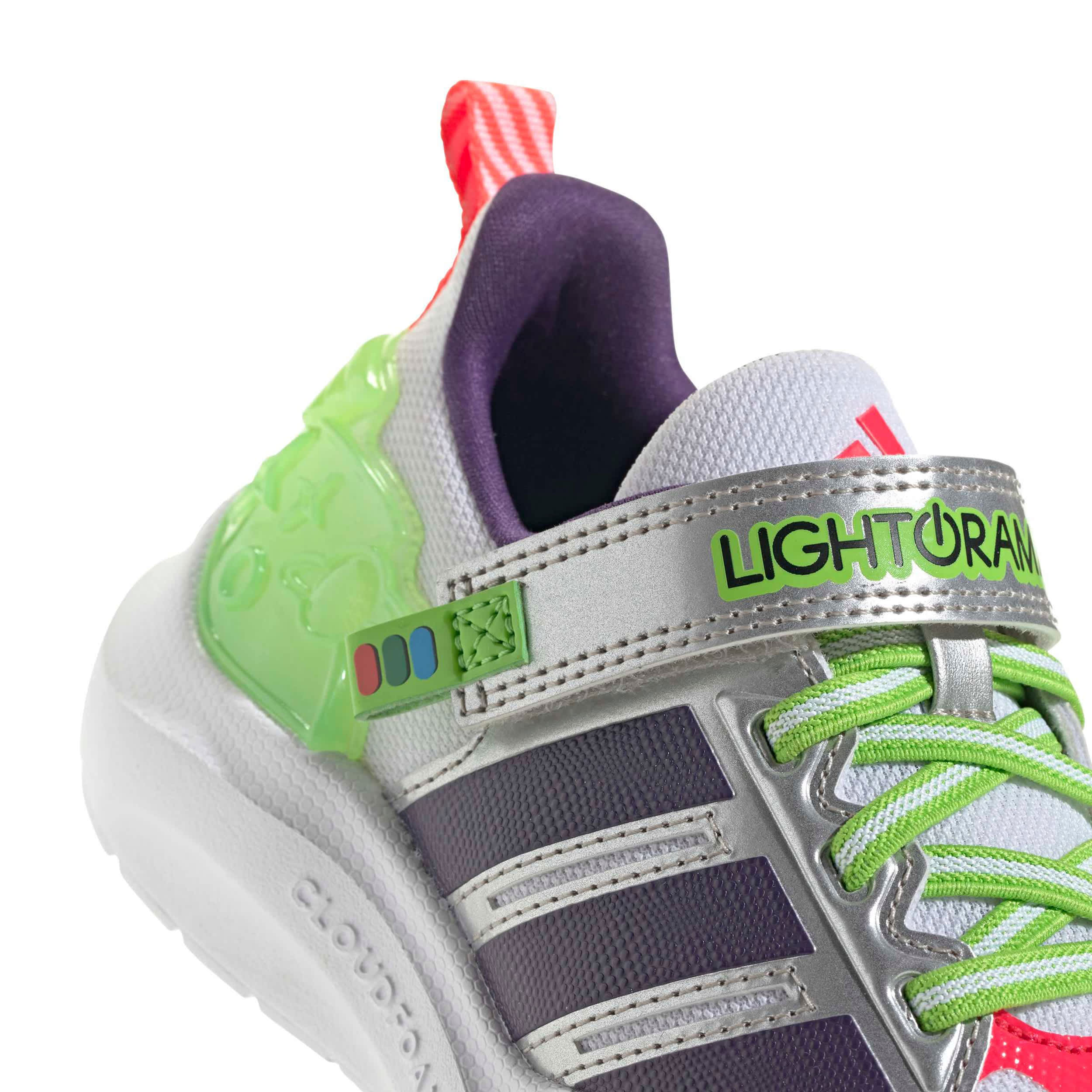 ADIDAS-BOYS LITTLE KID LIGHTORAMA RUNNER SNEAKER-WHITE & PURPLE