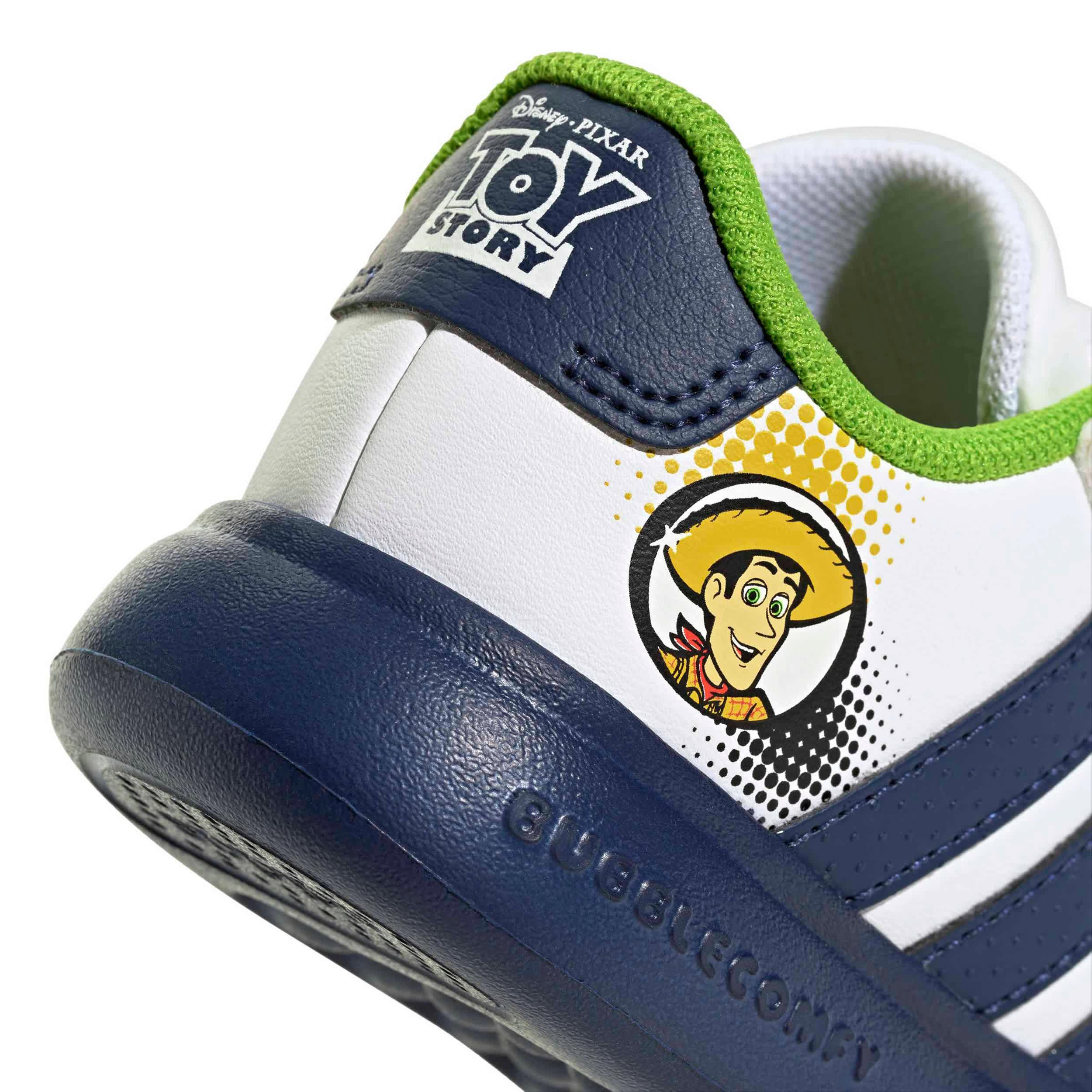 ADIDAS-BOYS TODDLER GRAND COURT SNEAKER-WHITE & DARK BLUE