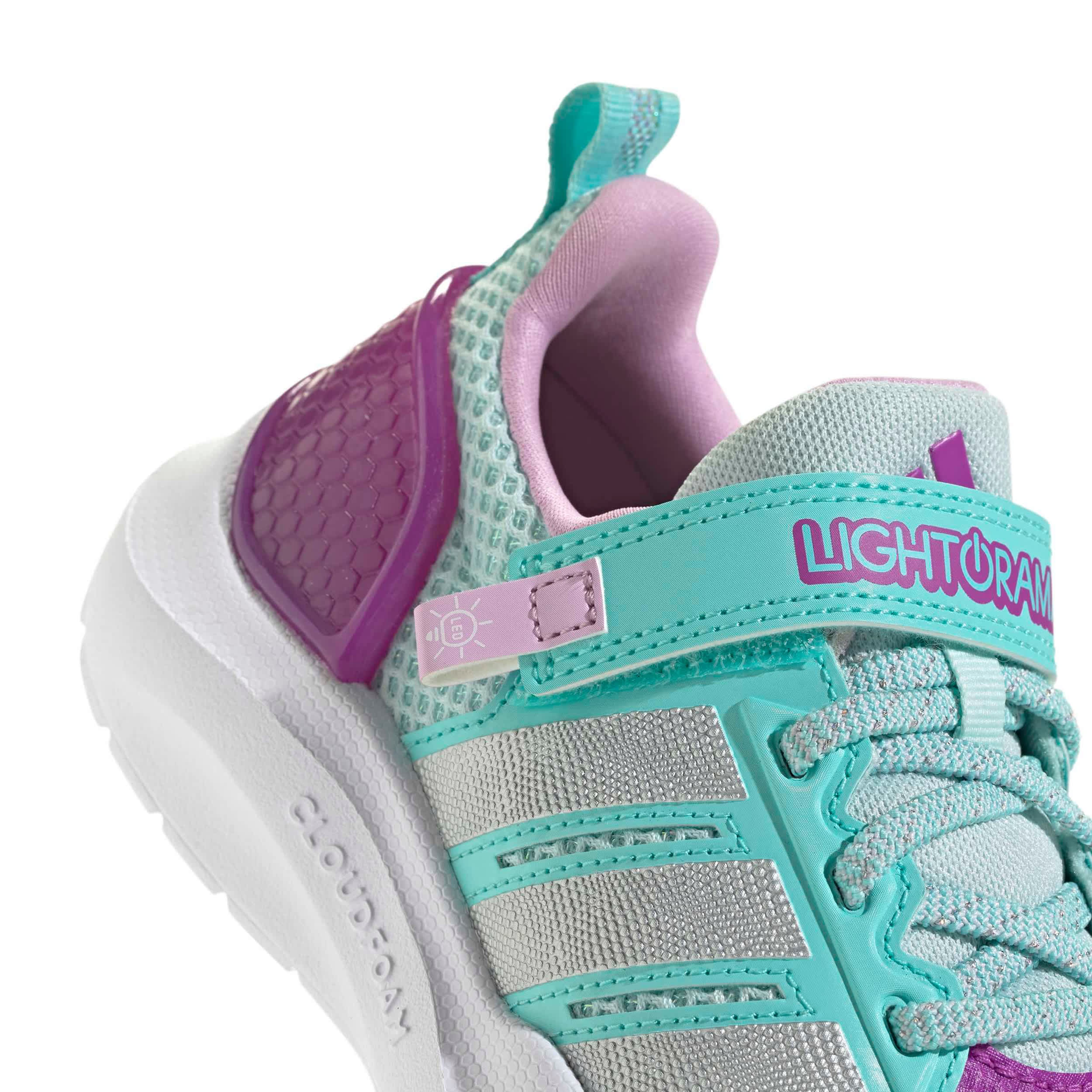 ADIDAS-GIRLS LITTLE KID LIGHTORAMA RUNNER SNEAKER-MINT & SILVER