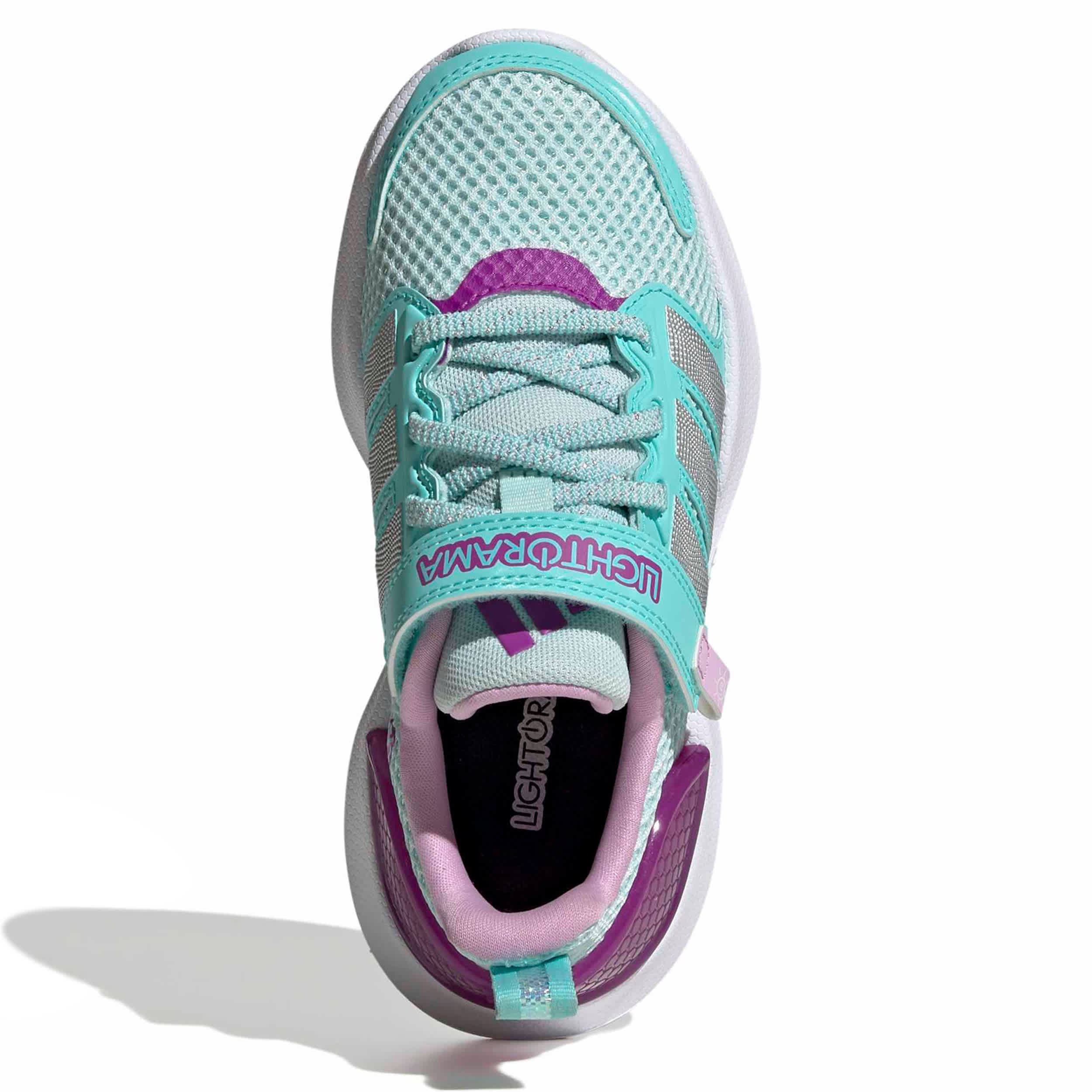 ADIDAS-GIRLS LITTLE KID LIGHTORAMA RUNNER SNEAKER-MINT & SILVER