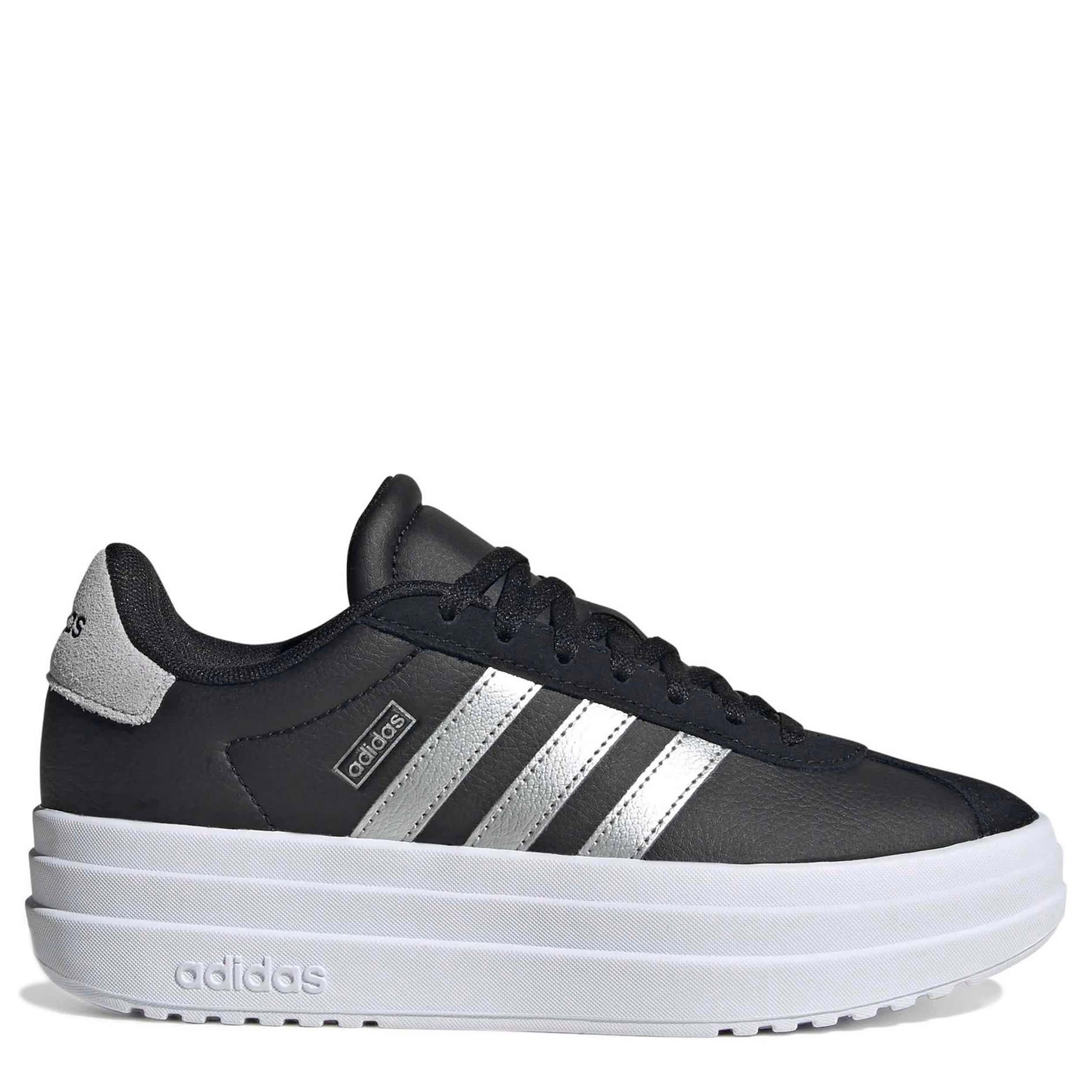 ADIDAS-GIRLS BIG KID VL COURT BOLD SNEAKER-BLACK & SILVER
