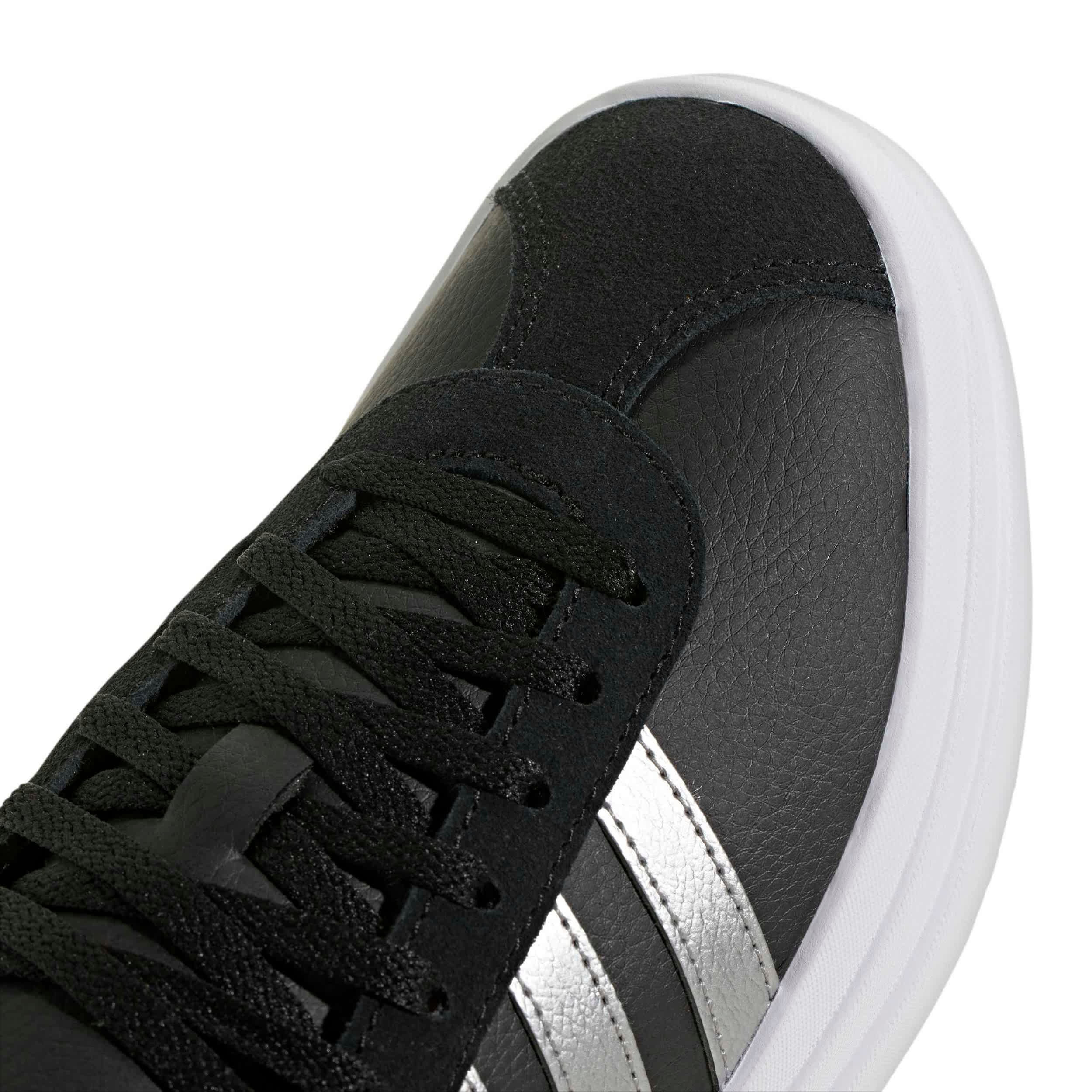 ADIDAS-GIRLS BIG KID VL COURT BOLD SNEAKER-BLACK & SILVER