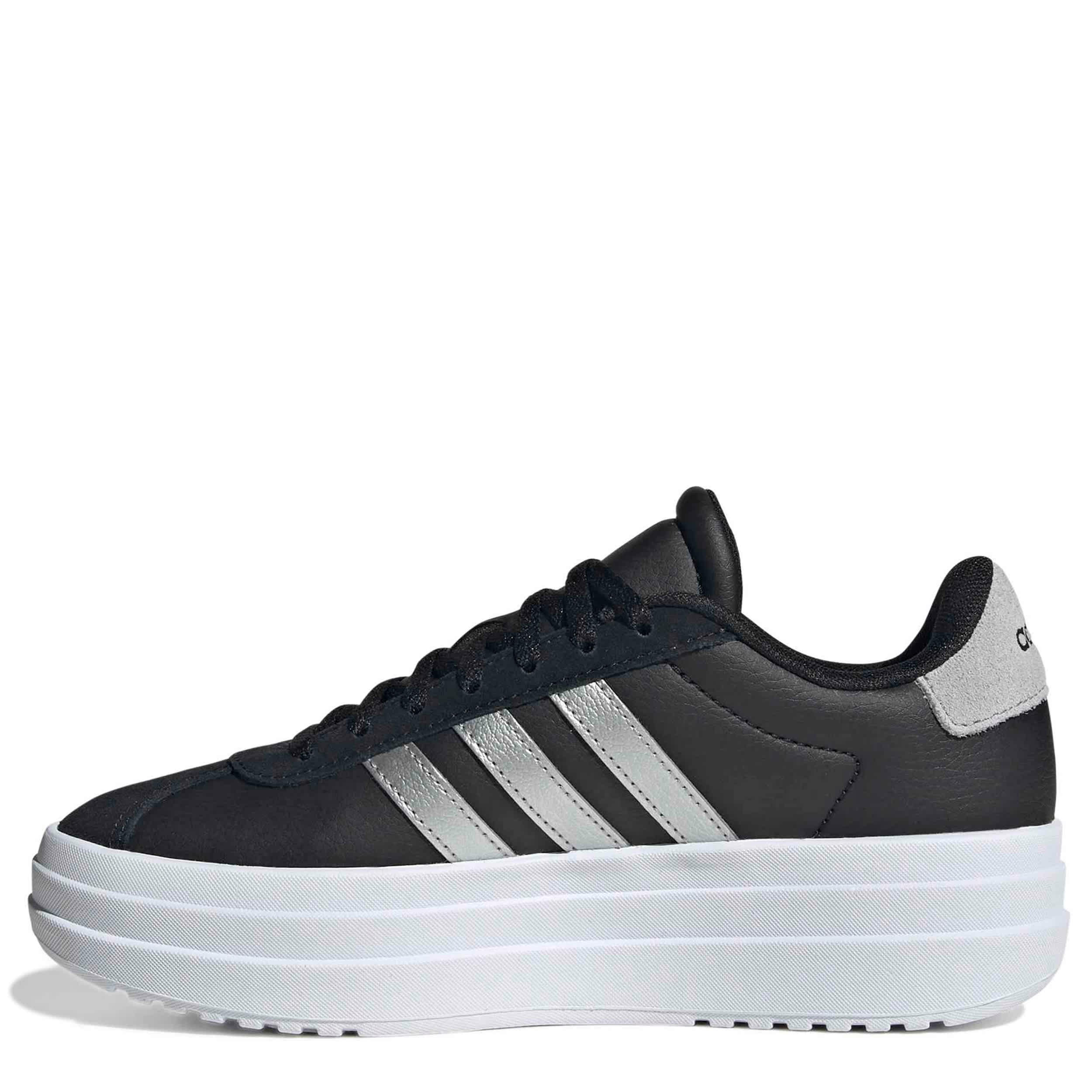 ADIDAS-GIRLS BIG KID VL COURT BOLD SNEAKER-BLACK & SILVER