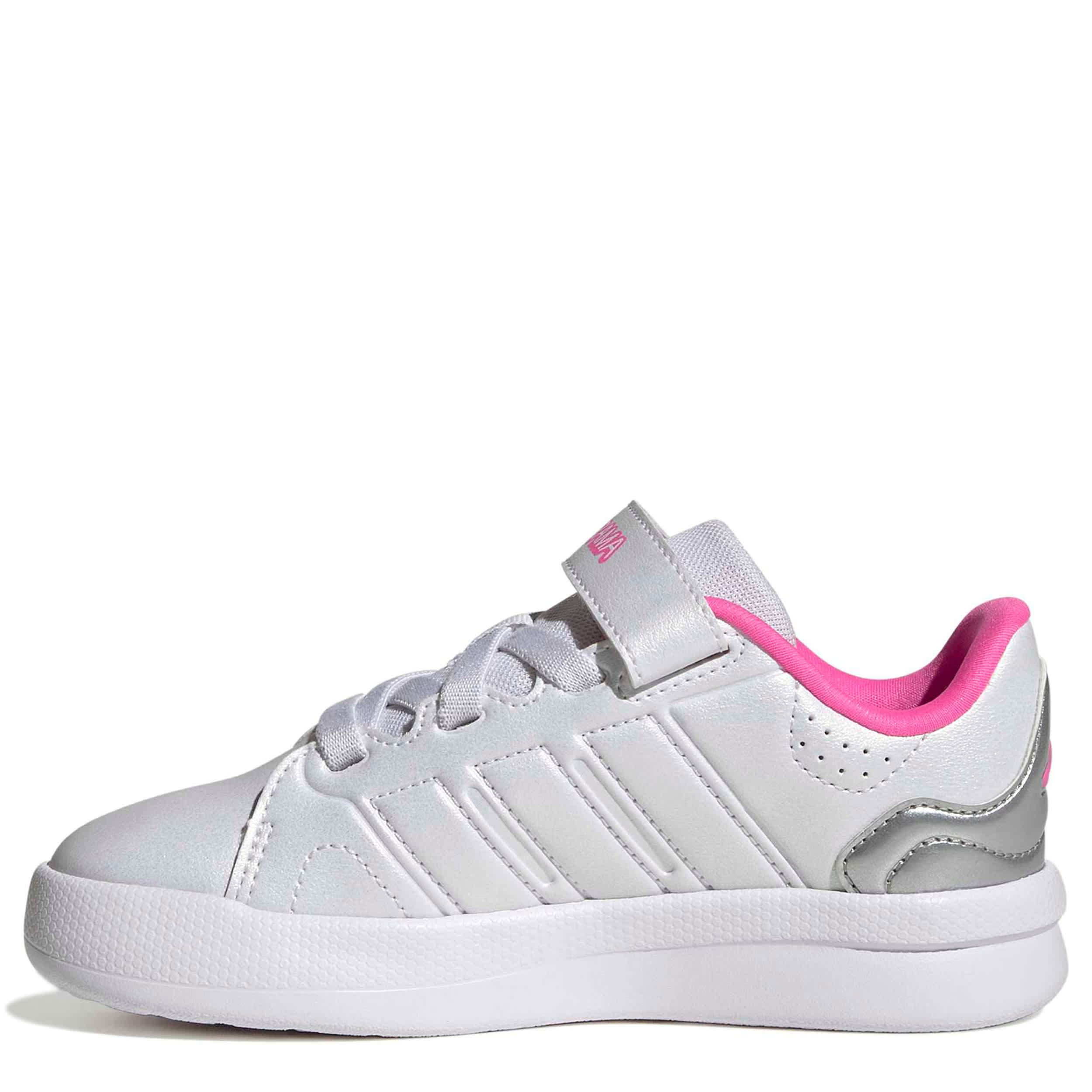 ADIDAS-GIRLS LITTLE KID LIGHTORAMA COURT SNEAKER-WHITE & PINK