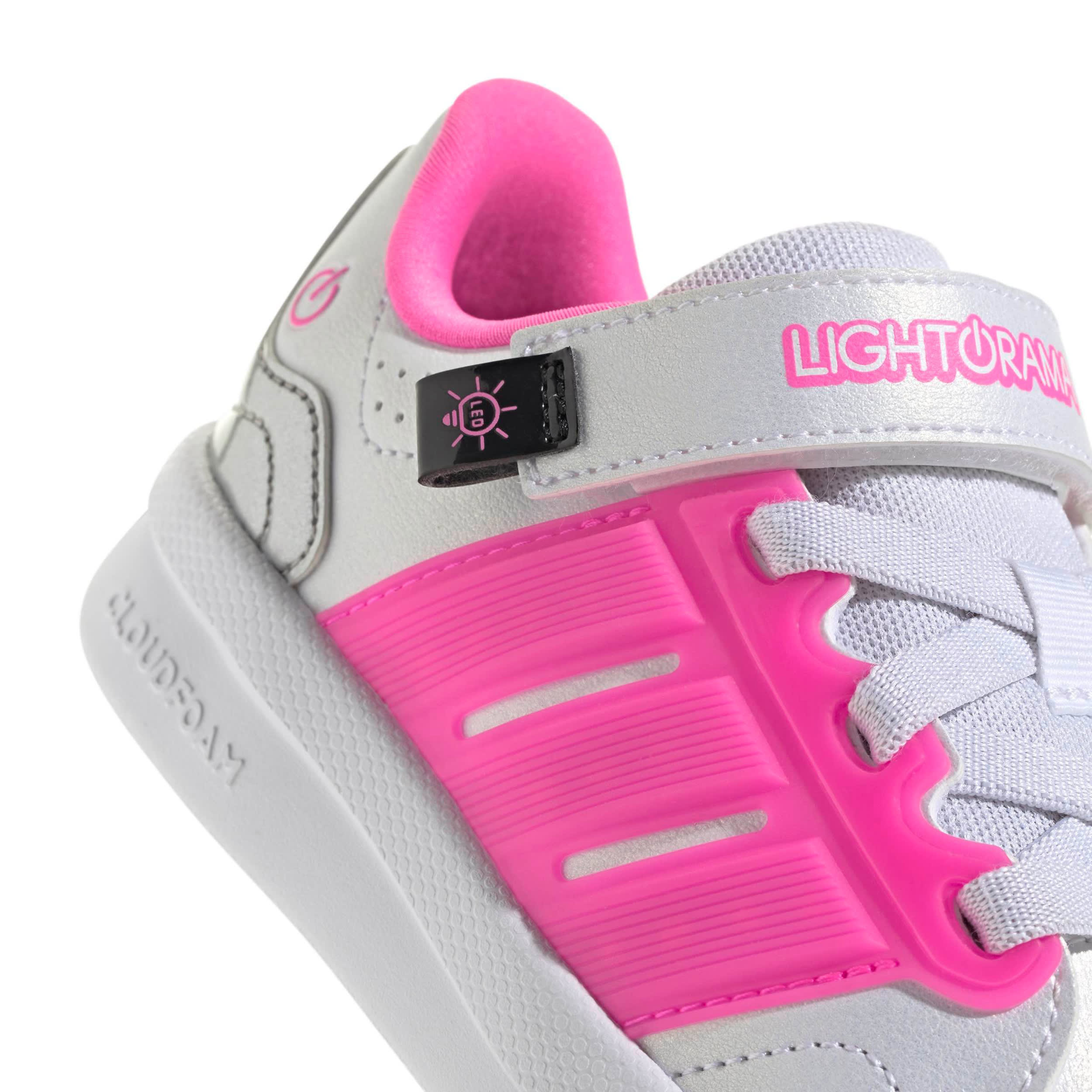 ADIDAS-GIRLS LITTLE KID LIGHTORAMA COURT SNEAKER-WHITE & PINK