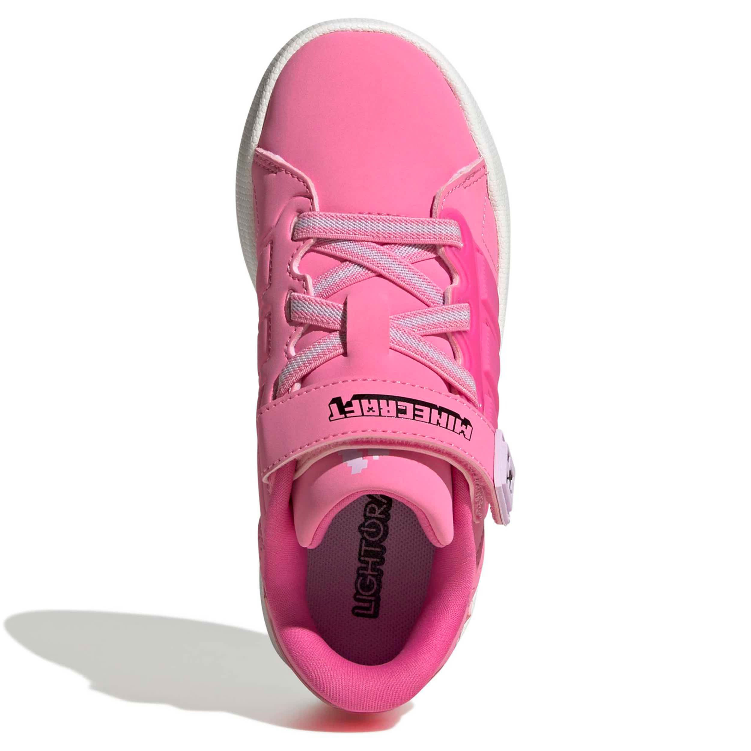 ADIDAS-GIRLS LITTLE KID LIGHTORAMA COURT SNEAKER-PINK & FUSCHIA