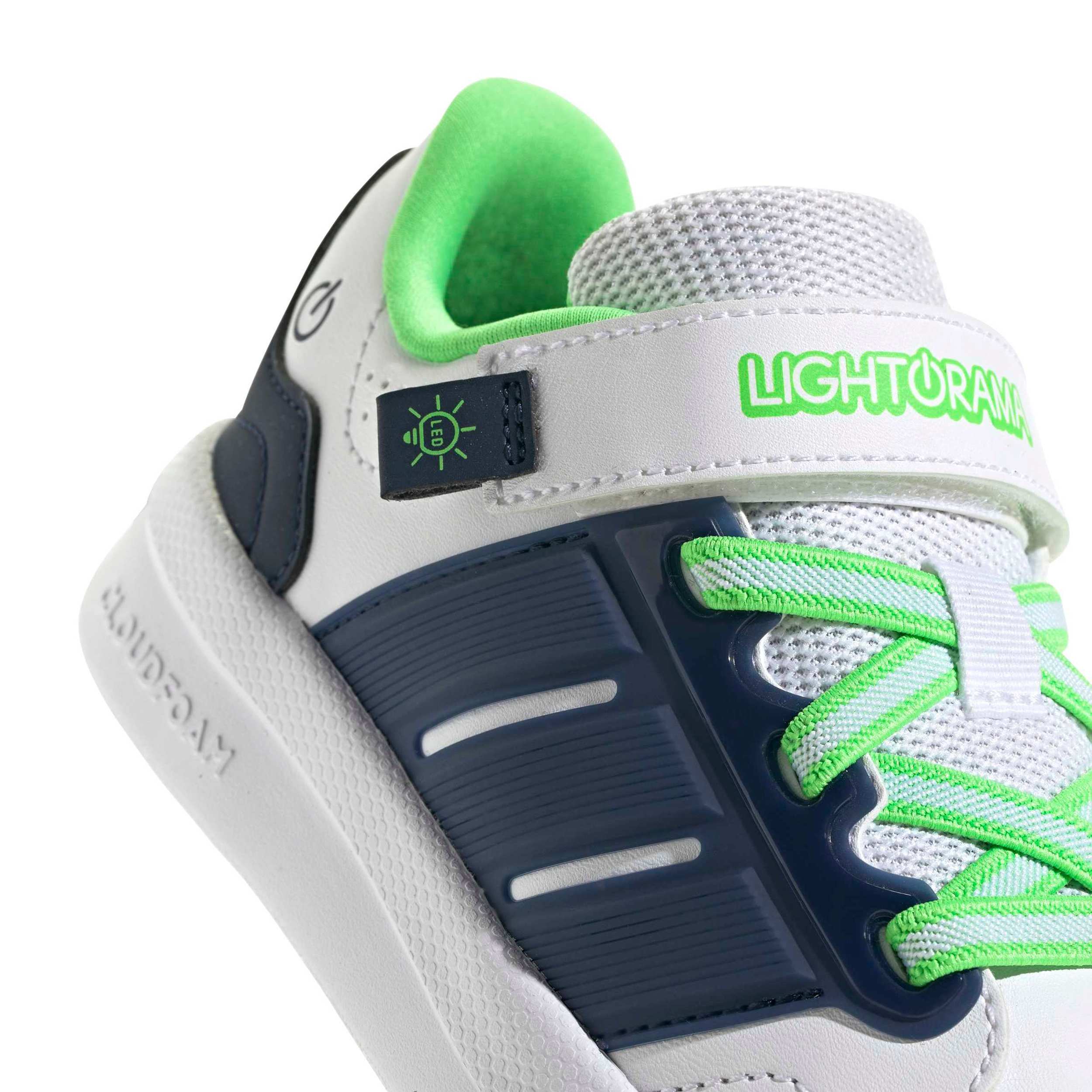 ADIDAS-BOYS LITTLE KID LIGHTORAMA COURT SNEAKER-WHITE & NAVY