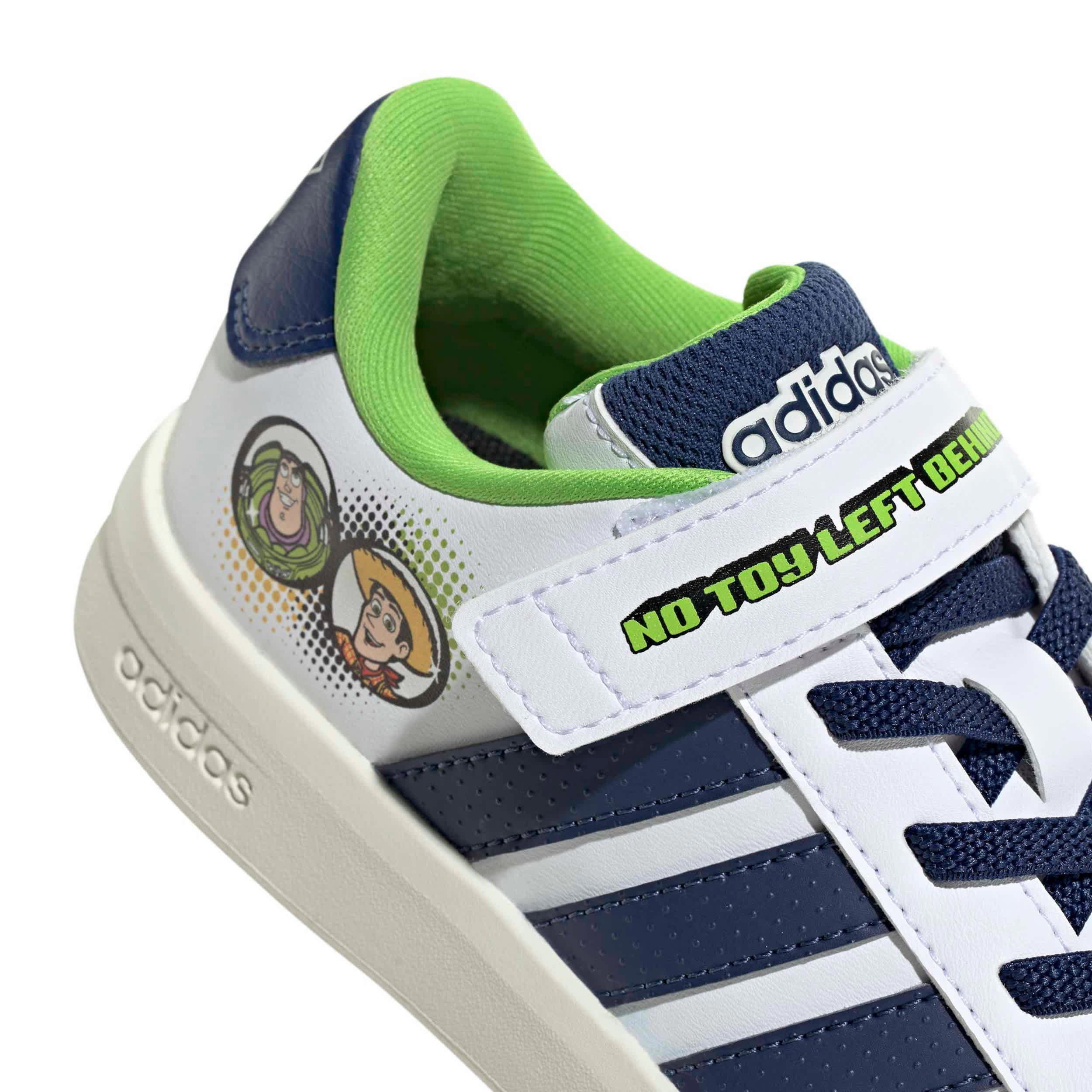 ADIDAS-BOYS LITTLE KID GRAND COURT SNEAKER-WHITE & DARK BLUE
