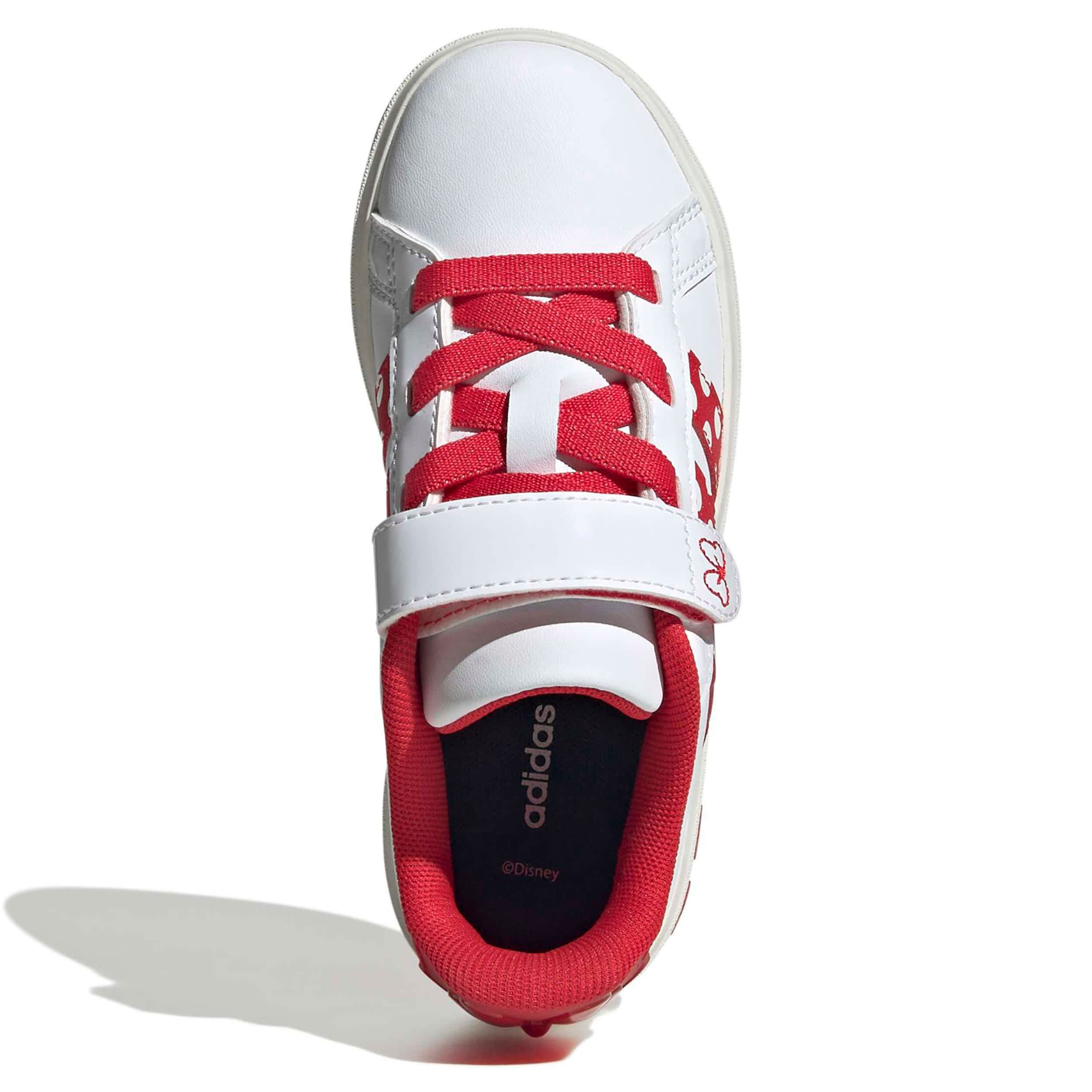 ADIDAS-GIRLS LITTLE-BIG KID GRAND COURT SNEAKER-WHITE & RED