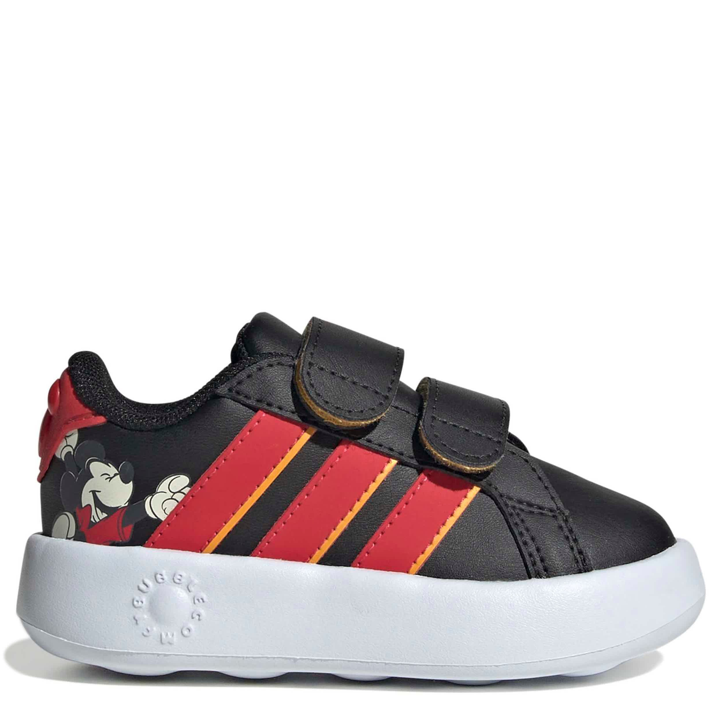 ADIDAS-BOYS TODDLER GRAND COURT SNEAKER-BLACK & RED