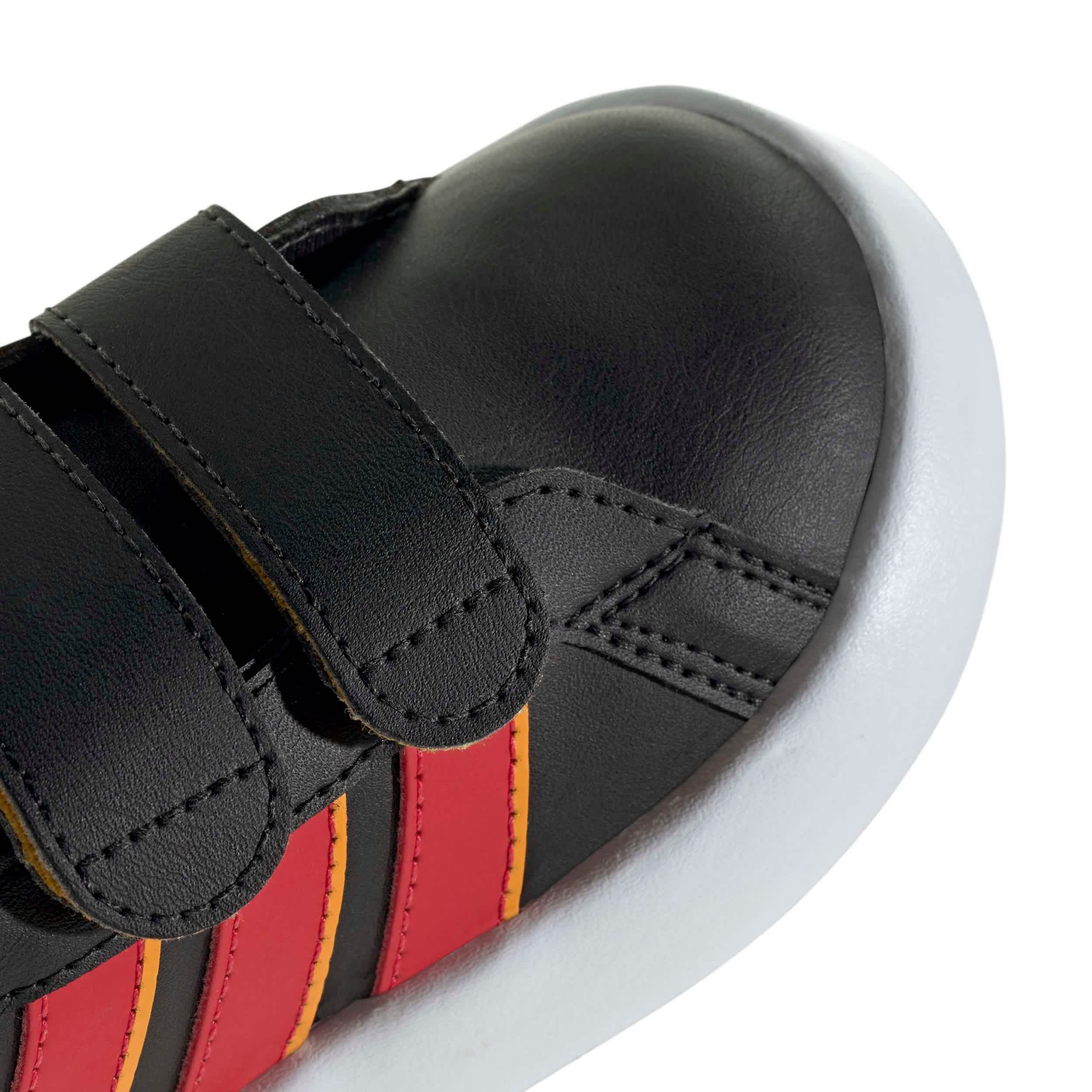 ADIDAS-BOYS TODDLER GRAND COURT SNEAKER-BLACK & RED