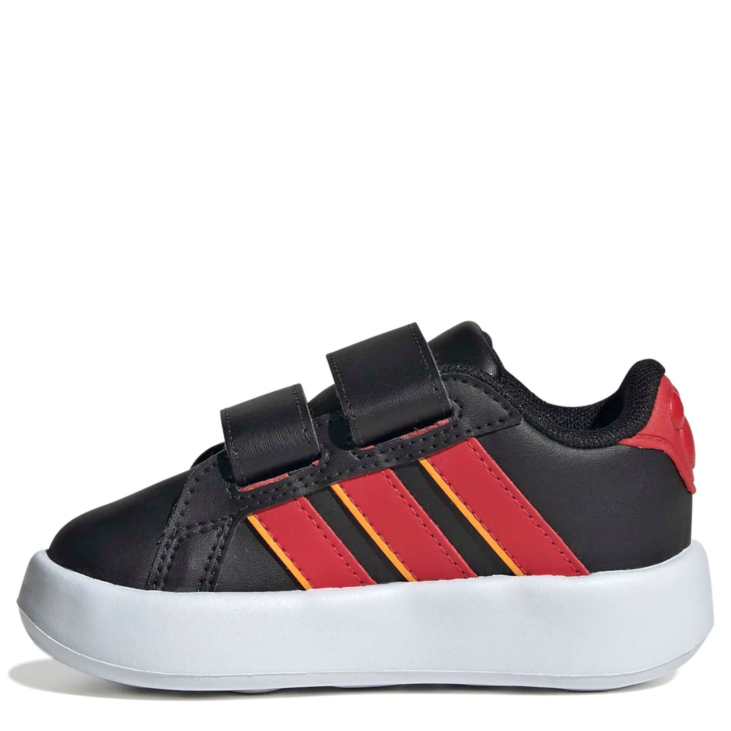 ADIDAS-BOYS TODDLER GRAND COURT SNEAKER-BLACK & RED