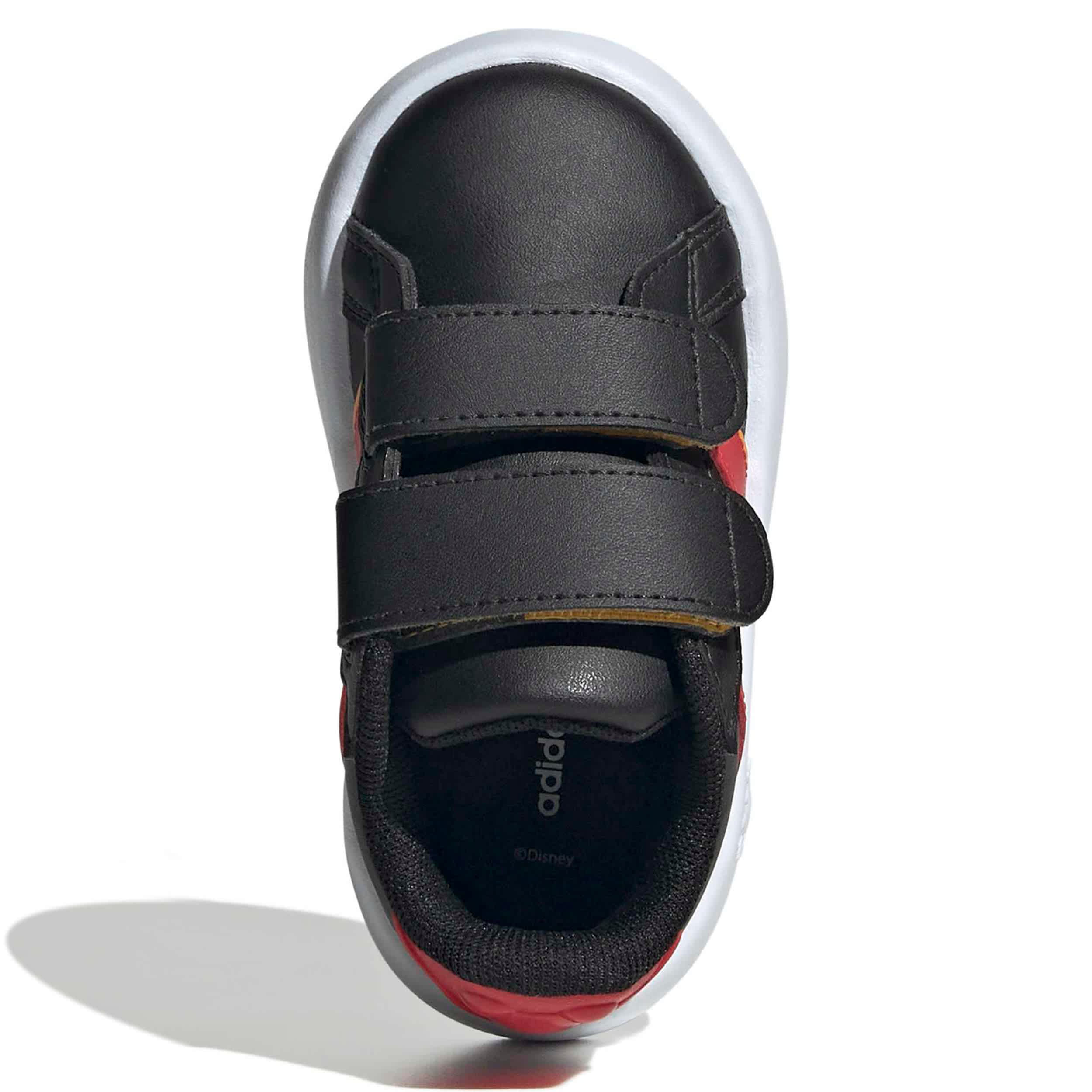 ADIDAS-BOYS TODDLER GRAND COURT SNEAKER-BLACK & RED