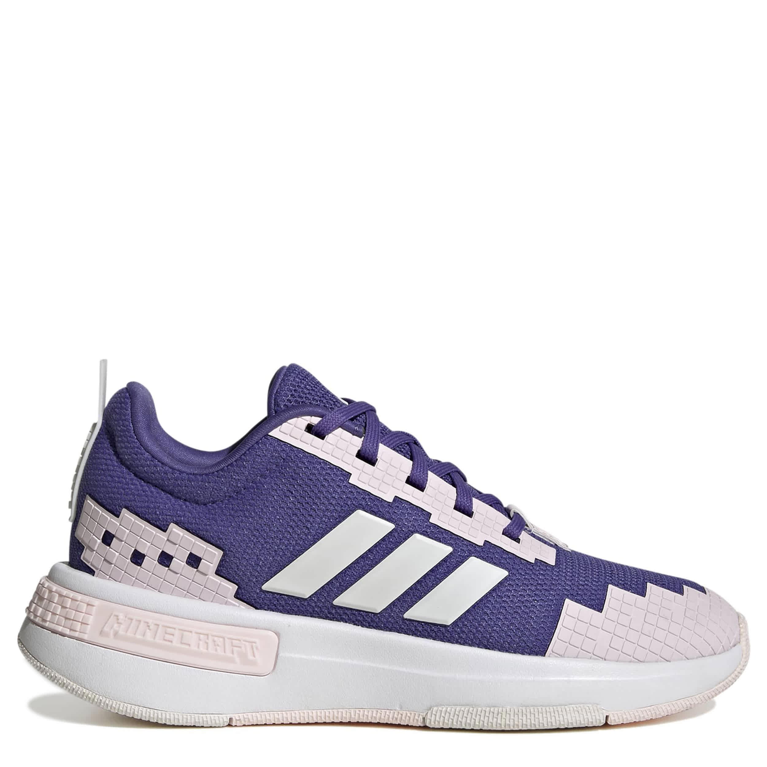 ADIDAS-GIRLS BIG KID MINECRAFT PRO SNEAKER-PURPLE & WHITE