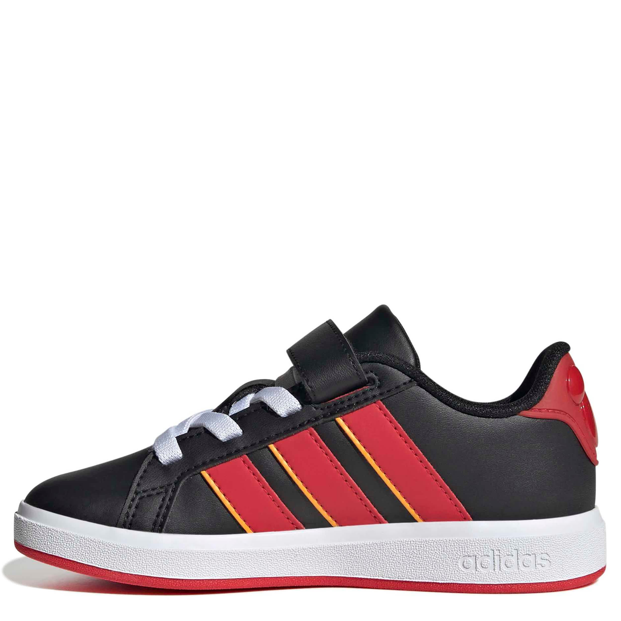 ADIDAS-BOYS LITTLE-BIG KID GRAND COURT SNEAKER-BLACK & RED