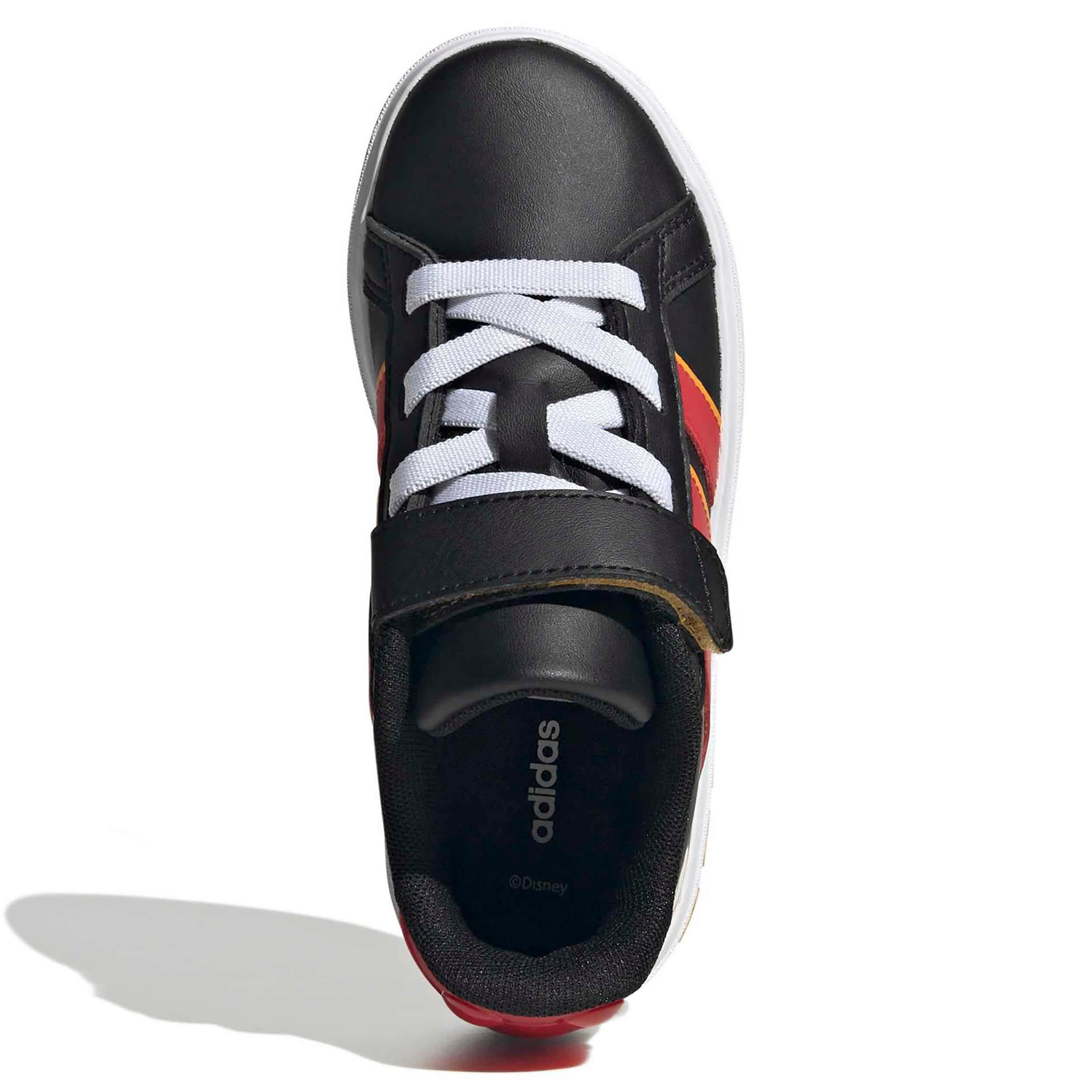 ADIDAS-BOYS LITTLE-BIG KID GRAND COURT SNEAKER-BLACK & RED